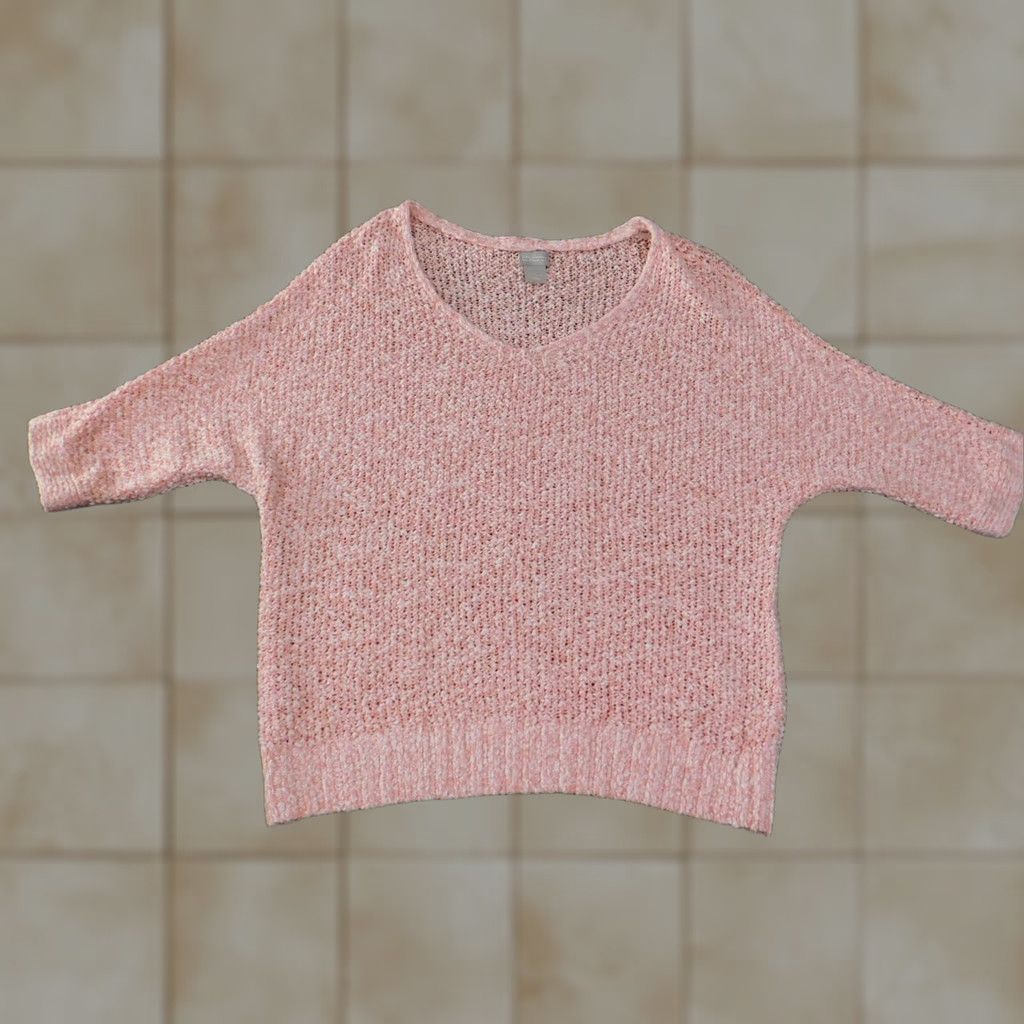 Vintage Chico's Sweater Pullover Knit V-Neck Pink Size 1 Regular Women Modern Stretch Christmas Winter Casual Size XS / US 0-2 / IT 36-38 - 1 Thumbnail