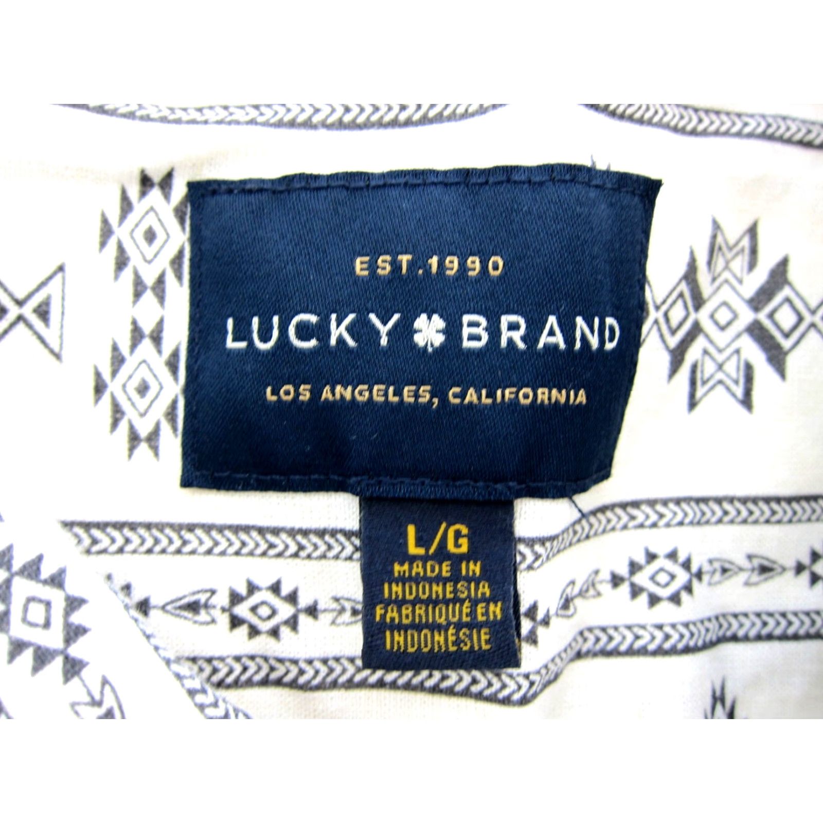 Lucky Brand Lucky Brand Shirt Men Large Ivory Western Short Sleeve Button-Up with Pockets Size US L / EU 52-54 / 3 - 3 Thumbnail