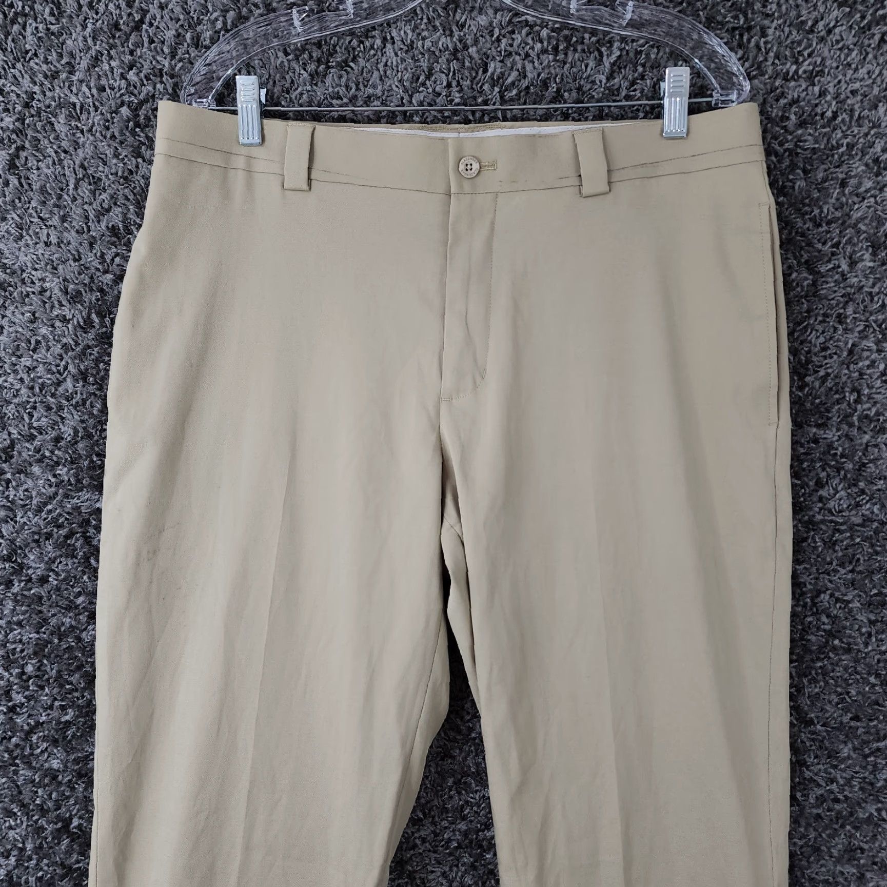 Vintage Slazenger Mens Beige Polyester Straight Leg Pants Size 34x32 Chino, Belt Wear, Regular, Men Size US 34 / EU 50 - 2 Thumbnail