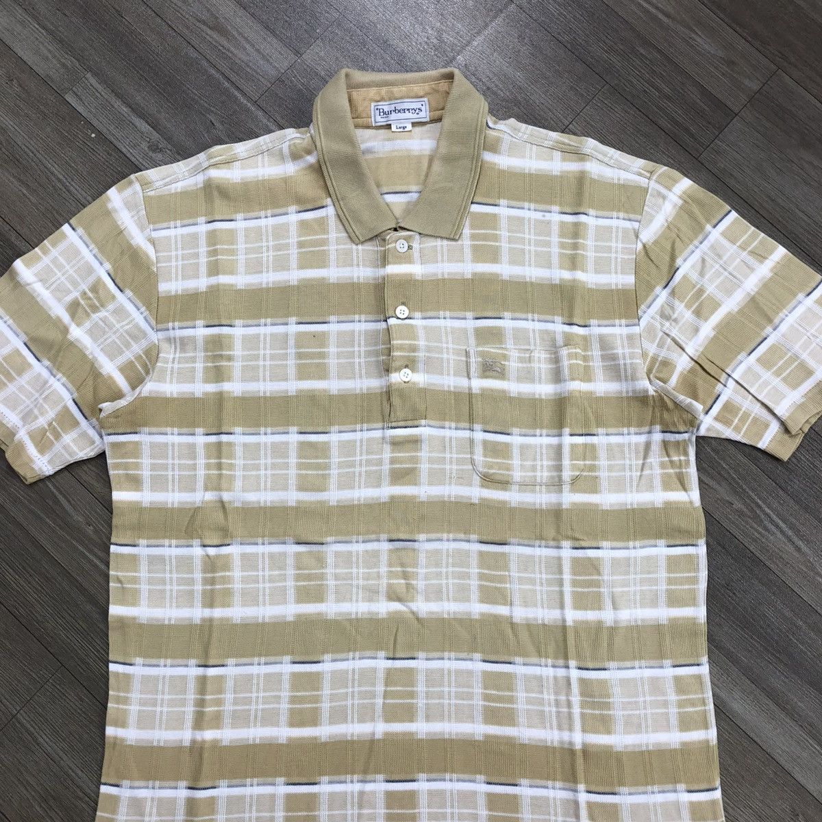 Burberry 1990s Vintage Burberrys Nova Check Pocket Polo Shirt Luxury Size US L / EU 52-54 / 3 - 2 Thumbnail