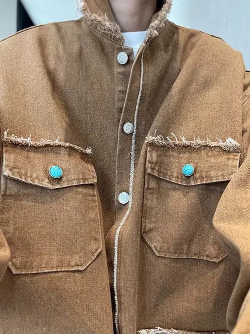 Other Oversized Turquoise Embellishments Denim Jacket Size US M / EU 48-50 / 2 - 4 Thumbnail