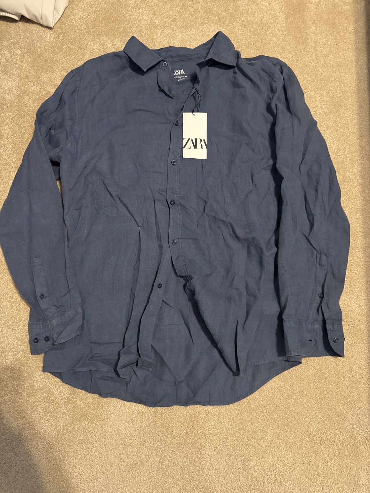 Zara Zara Linen Button Up Size US XL / EU 56 / 4 - 1 Thumbnail