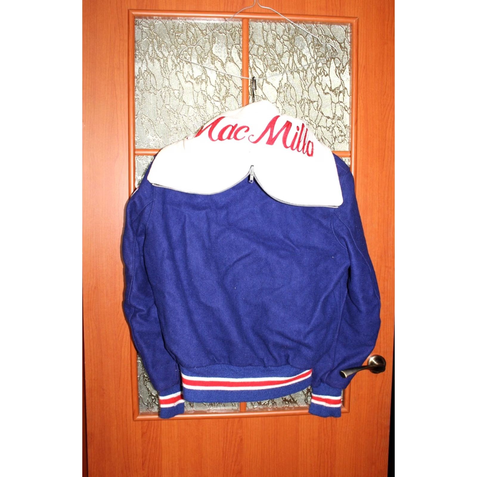 Vintage VINTAGE DeLong Varsity Bomber Jacket Men size 38 Blue 90s USA Jacket Size US XXS / EU 40 - 5 Thumbnail