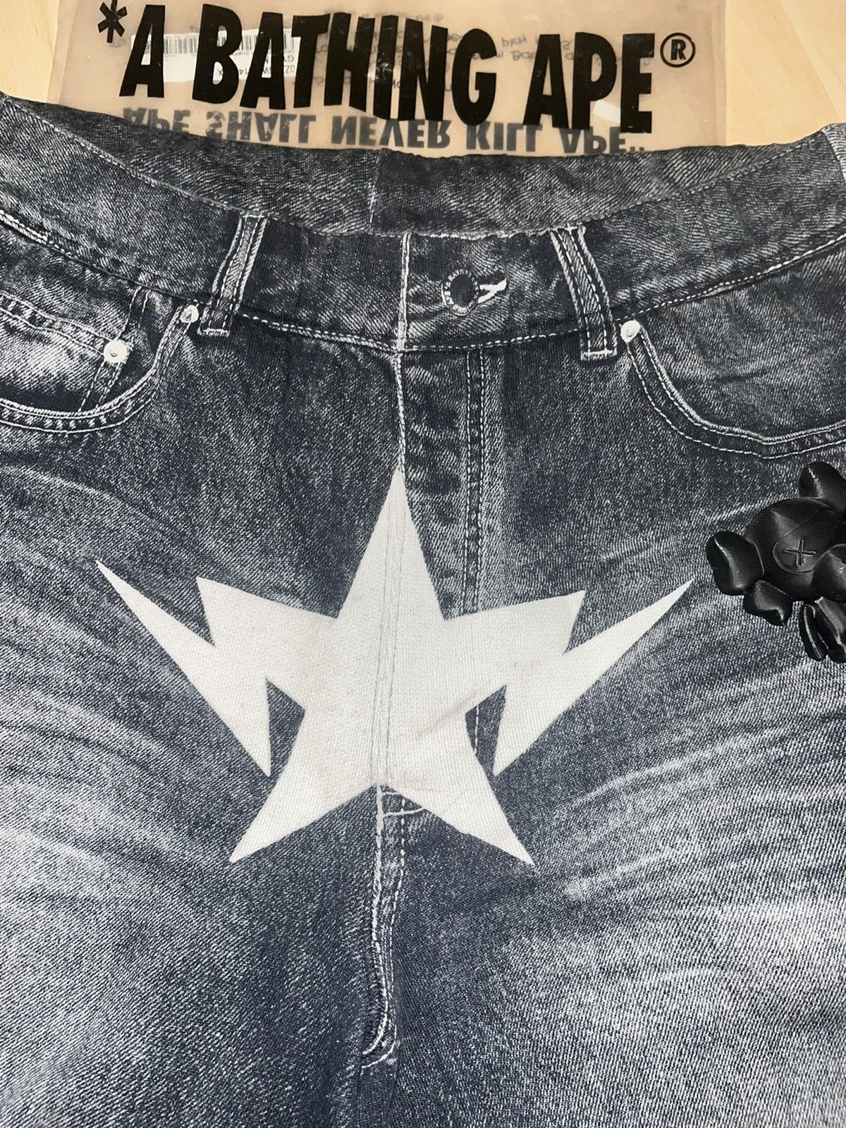 Bape Bape denim logo shorts Size US 36 / EU 52 - 2 Thumbnail