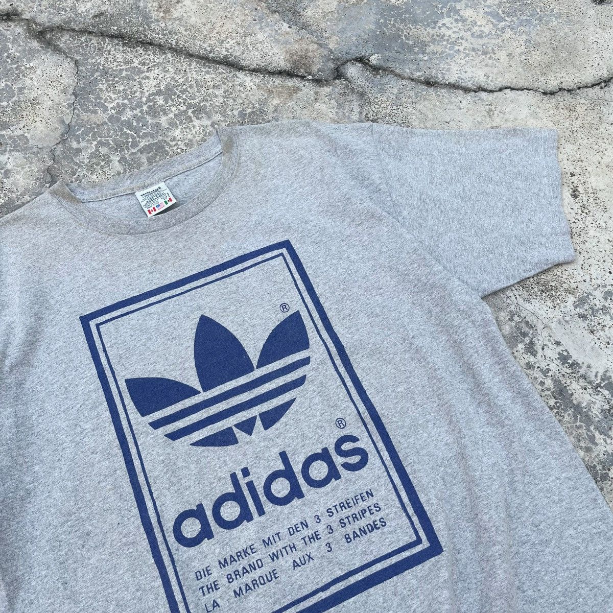 Adidas Vintage 90s Adidas Trefoil Nice Mirror Print Design Tee Size US XL / EU 56 / 4 - 3 Thumbnail