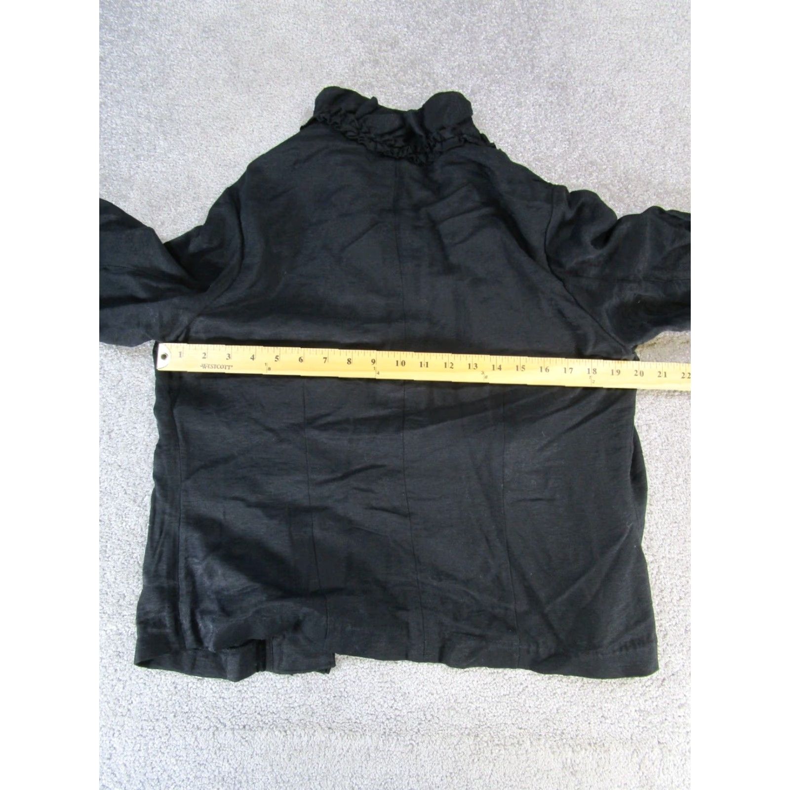 Vintage Chicos Jacket Womens Medium Black Ruffled Elegance Emmet New Size M / US 6-8 / IT 42-44 - 6 Thumbnail