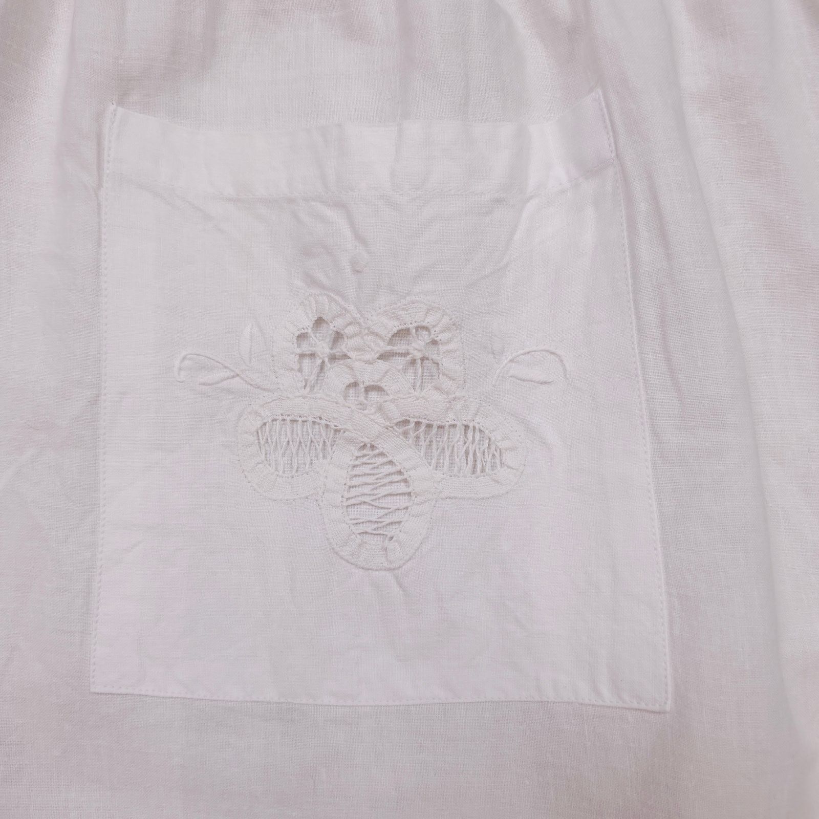 Other Belgian Battenburg Lace Cotton Half Apron White Size ONE SIZE - 7 Thumbnail