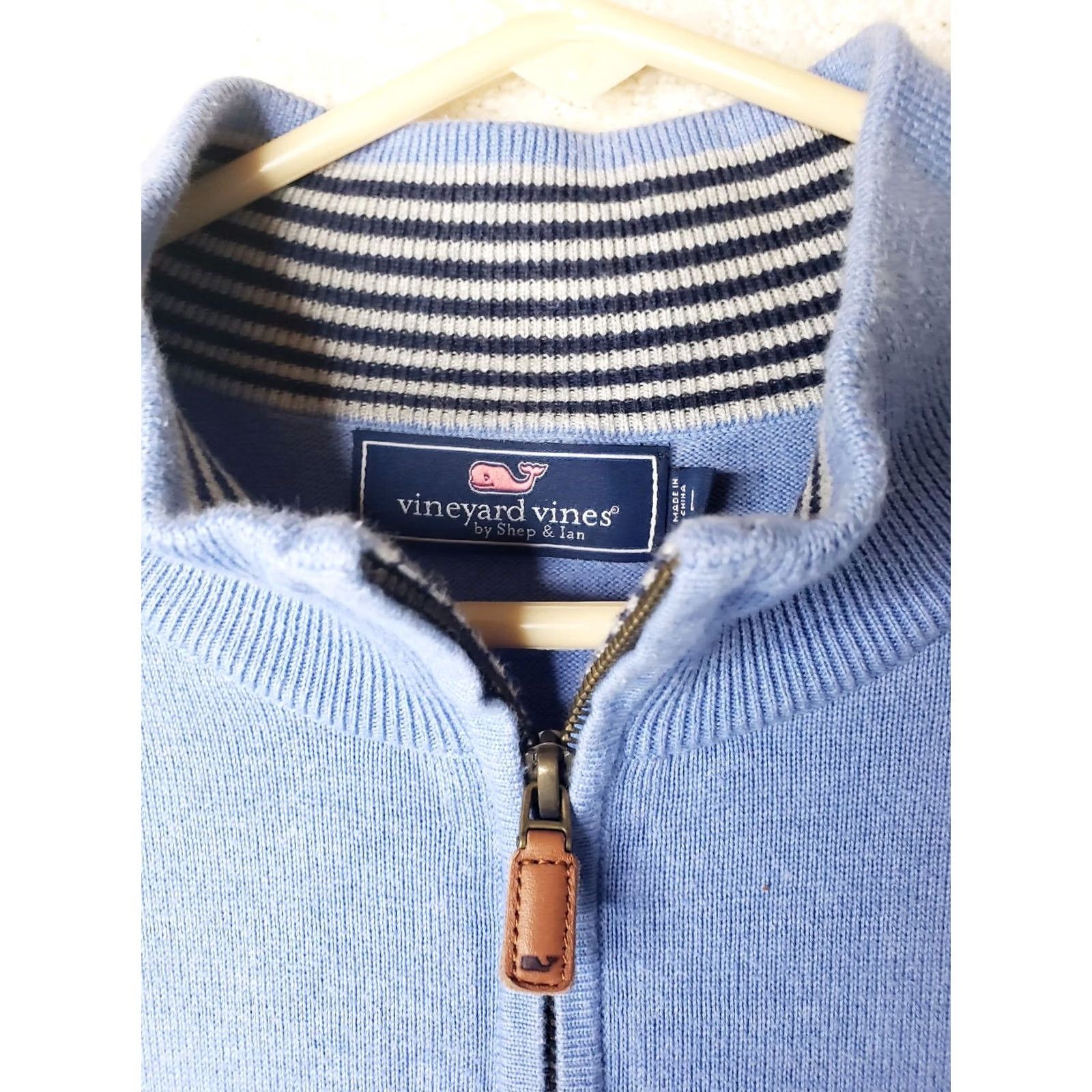 Vineyard Vines Vineyard Vines Men's Blue 1/4 Zip Cotton Pullover Sweater Long Sleeve L Cardigan/Top Size US L / EU 52-54 / 3 - 4 Thumbnail