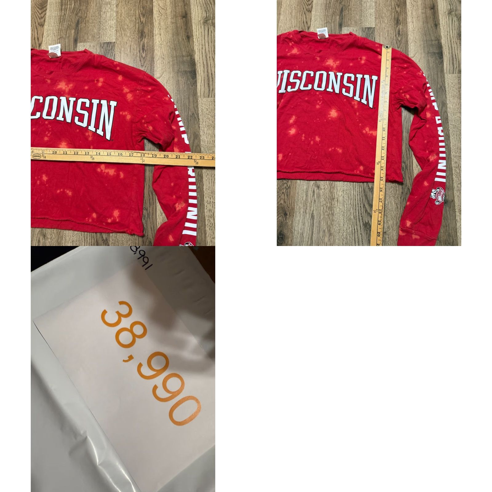 Victoria's Secret Victoria's Secret Shirt Womens XS Red Crop Bleach Spots Wisconsin Badgers Size XS / US 0-2 / IT 36-38 - 8 Thumbnail