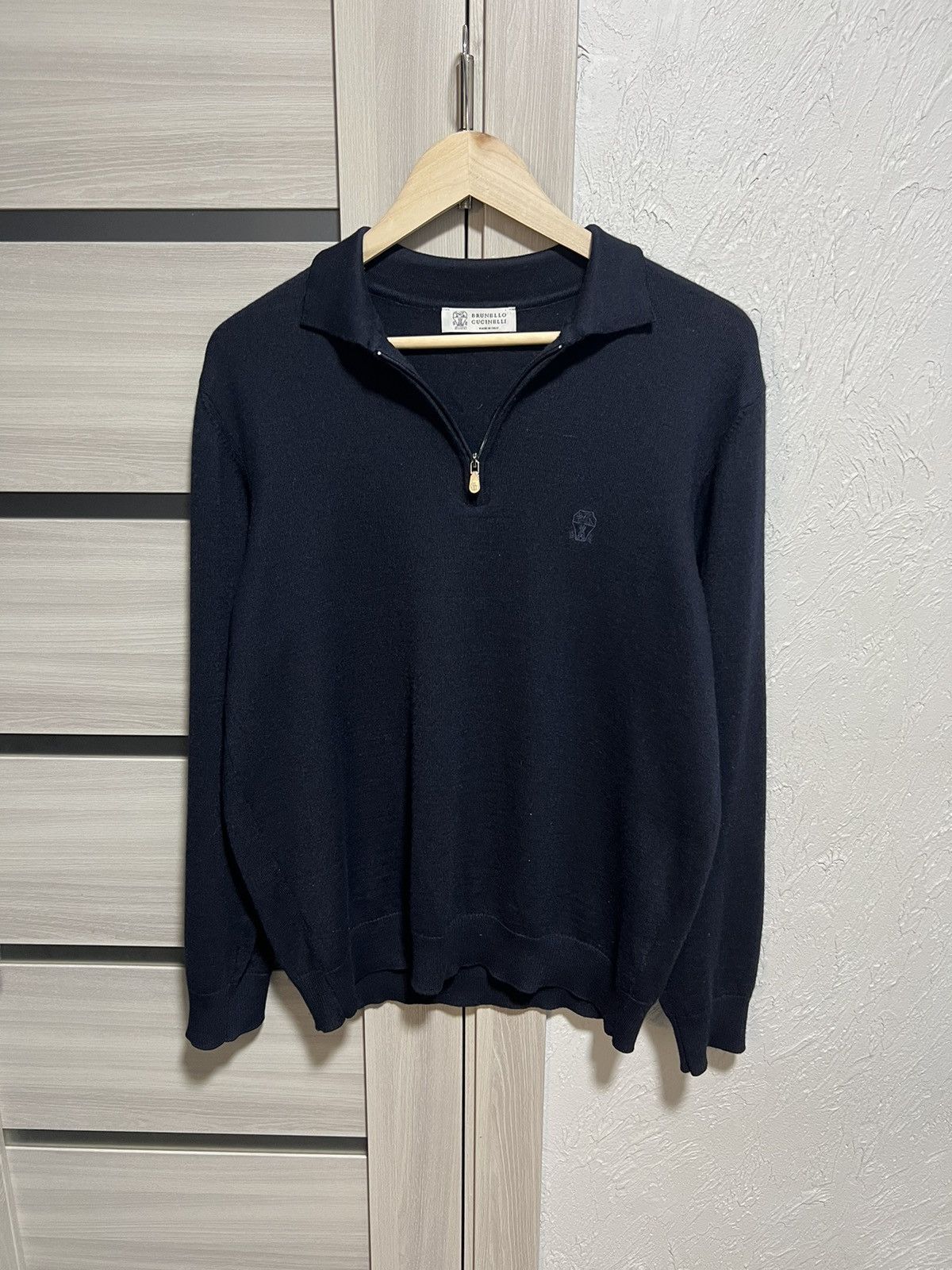 Brunello Cucinelli Brunello Cucinelli Wool Pullover Zip Old Money L Size Size US L / EU 52-54 / 3 - 14 Thumbnail