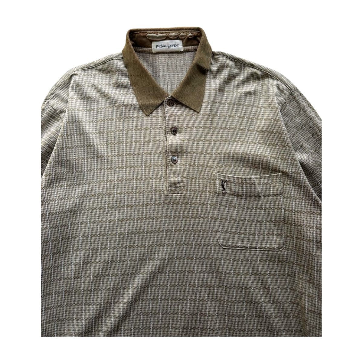 Yves Saint Laurent Vintage Yves St Laurent Checkered YSL Polo Size US L / EU 52-54 / 3 - 4 Thumbnail