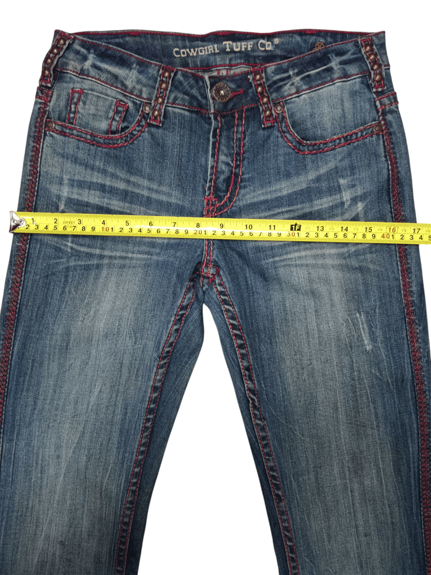 Country Road Cowgirl Country Wear Stretchable Low Rise Flare Denim Size 27" / US 4 / IT 40 - 8 Thumbnail