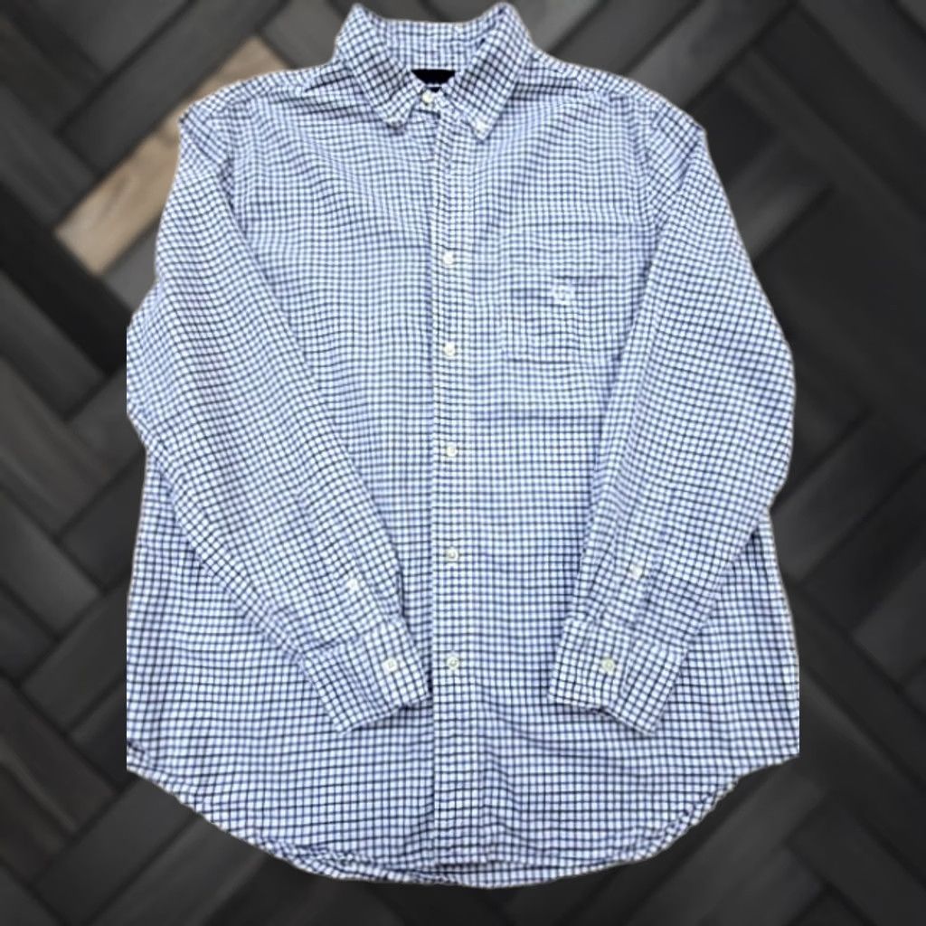 Chaps Chaps Blue Gingham Long Sleeve Button Down Shirt Mens M Cotton 100% Shirt Size US M / EU 48-50 / 2 - 1 Thumbnail