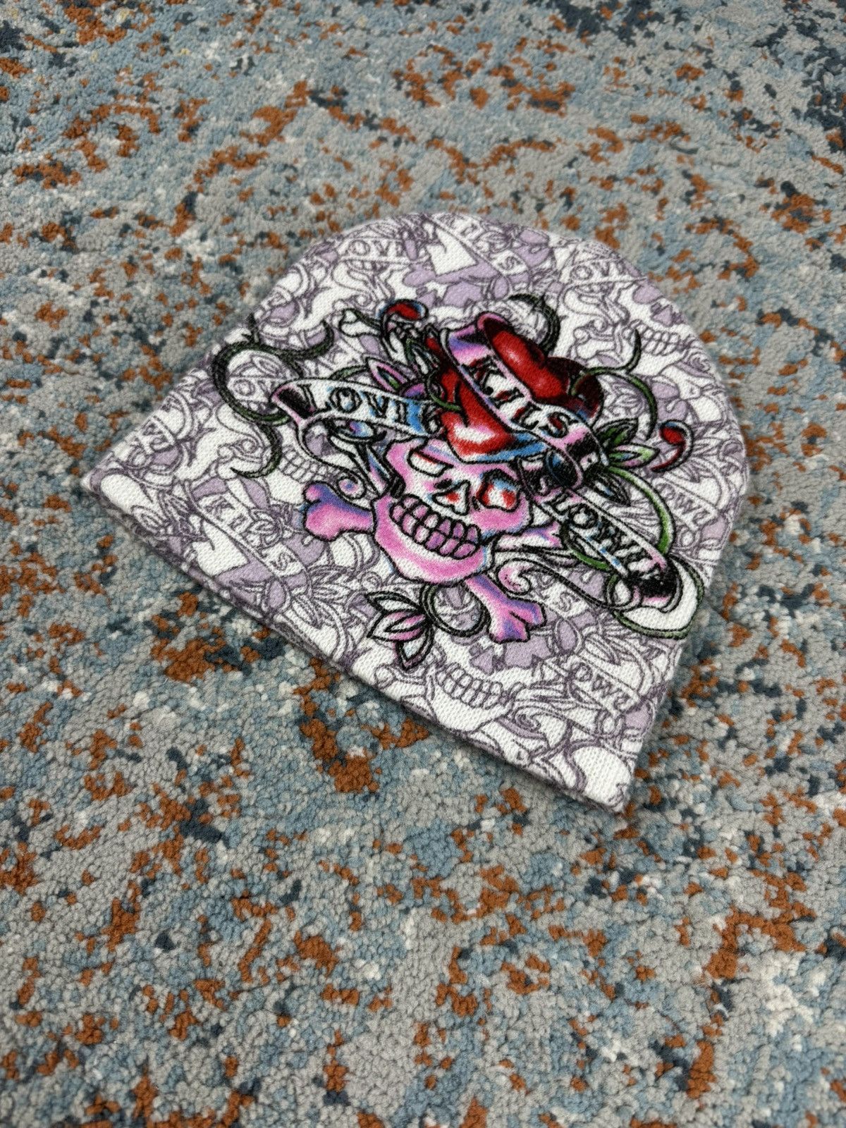 Japanese Brand Vintage Y2K Ed Hardy style aop graphic beanie jesse pinkman Size ONE SIZE - 1 Thumbnail