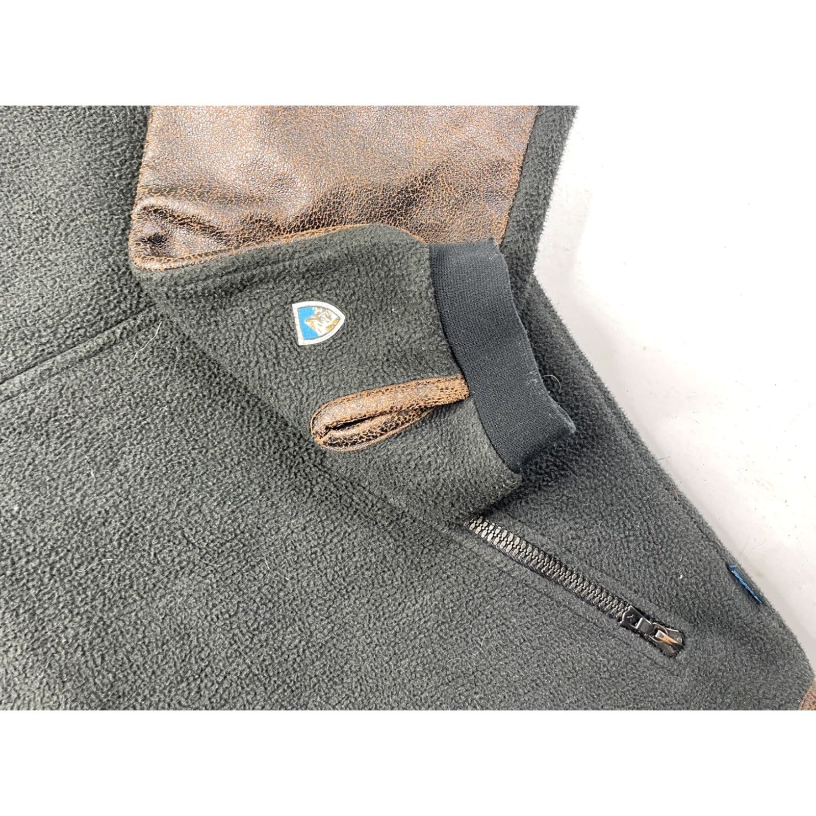 Vintage Kuhl Mens Large Black Brown Alpenwurx Faux Leather Full Zip Fleece Jacket Size US L / EU 52-54 / 3 - 4 Thumbnail