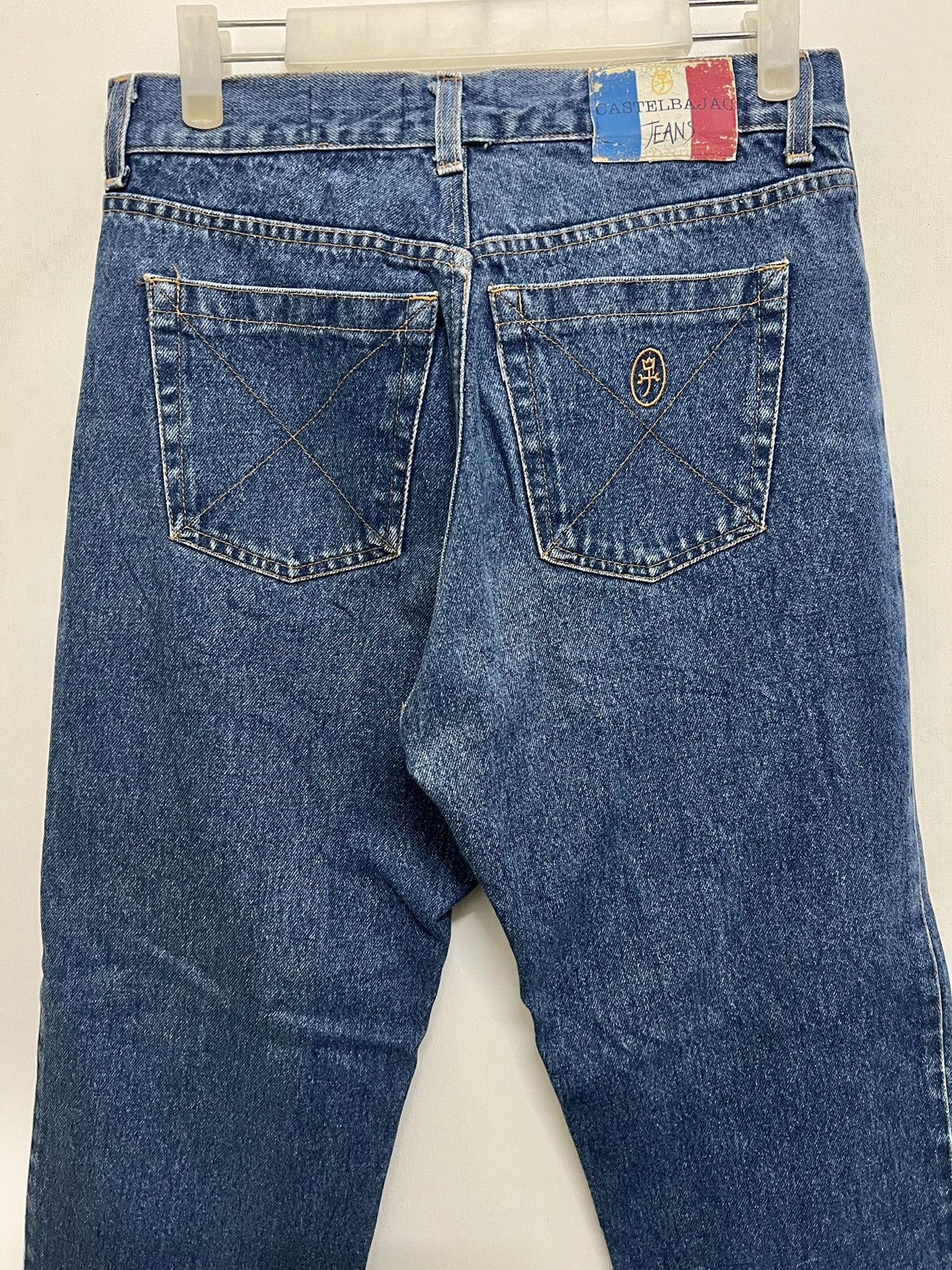Jean Charles De Castelbajac × Le Grande Bleu (L.G.B.) × Vintage Vintage 90s Castelbajac Blue Wash Flared Jeans Size US 29 - 14 Thumbnail