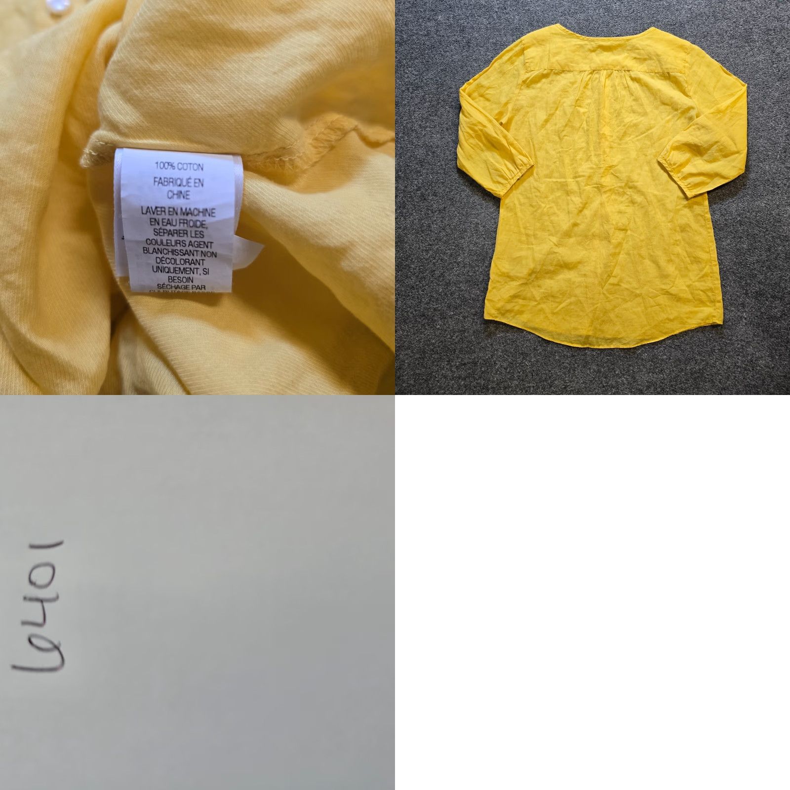 Vintage LL Bean Top Womens Size 12 Yellow Lightweight Popover 3/4 Sleeve Capsule Blouse Women Regular 12 Tunic Classic Casual Travel Size XL / US 12-14 / IT 48-50 - 8 Thumbnail