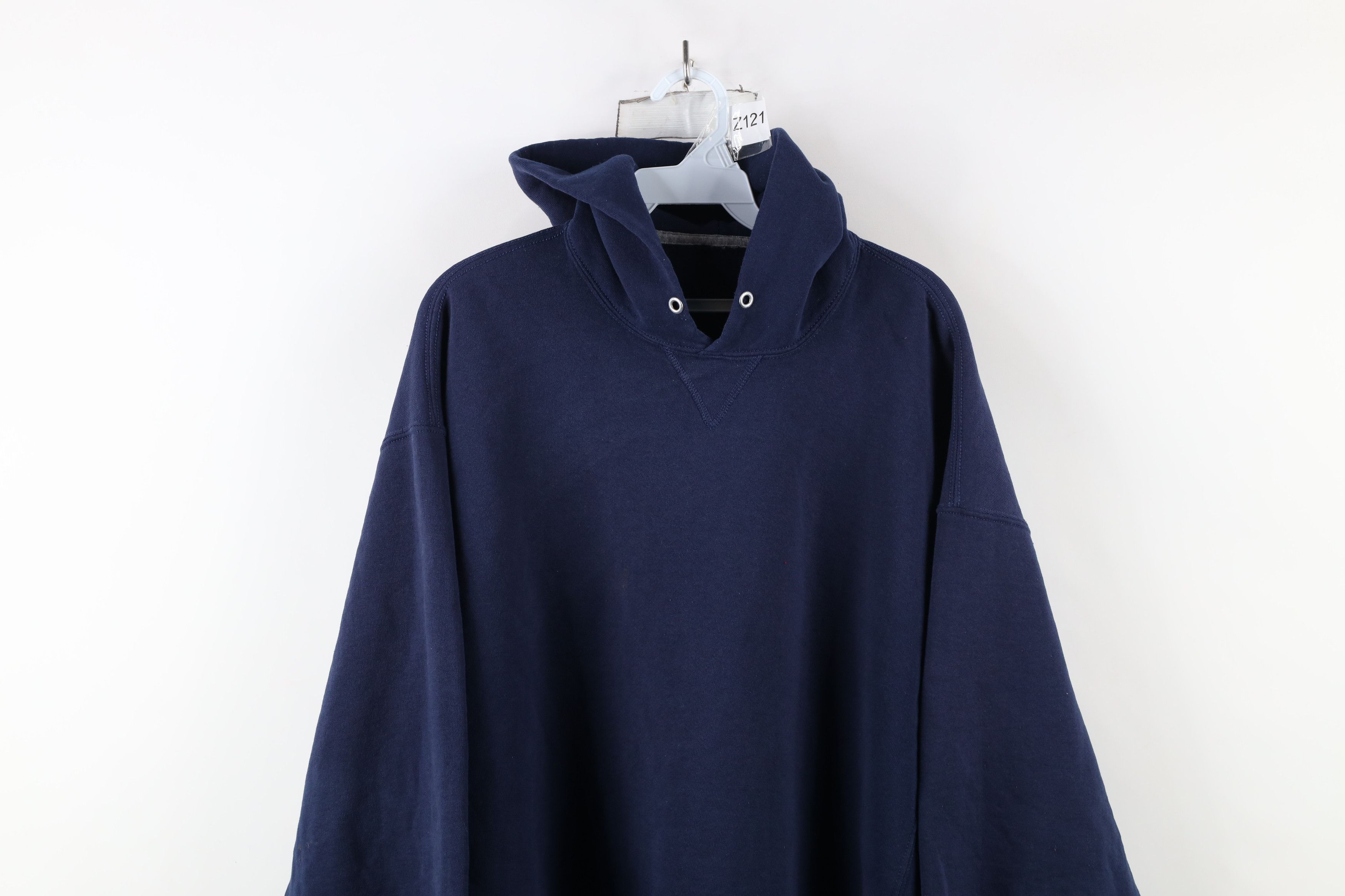 Russell Athletic Vintage 90s Russell Athletic Blank Hoodie Sweatshirt Blue Size US XXL / EU 58 / 5 - 2 Thumbnail