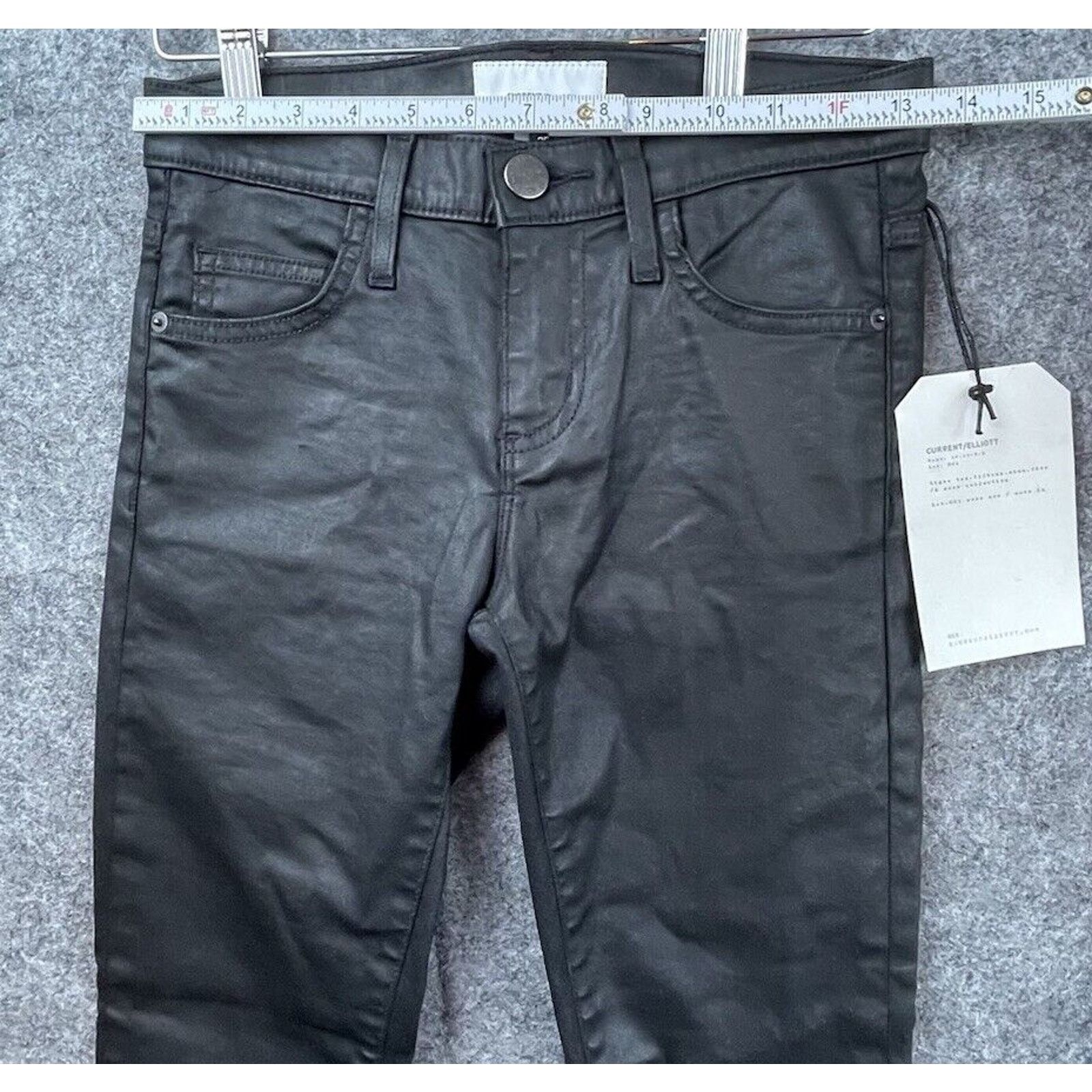 Current/Elliot Current Elliott Pants Womens 25 Black Coated Jeans Stiletto Size 25" / US 0 / IT 36 - 7 Thumbnail