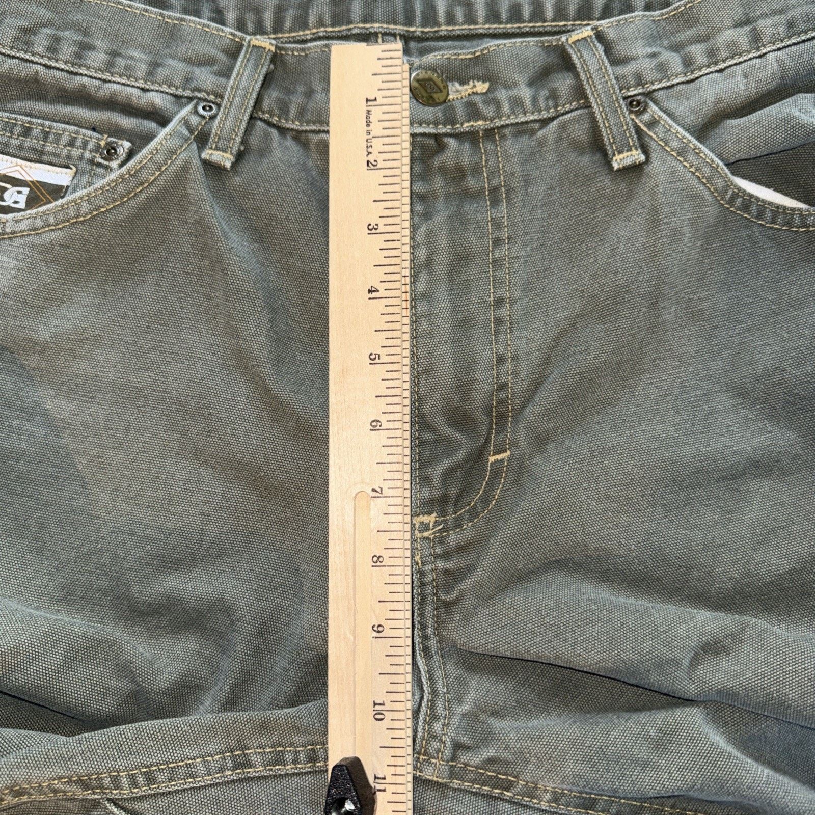 Other Diamond Gusset Canvas Work Pant Olive Green 34x31 Workwear Size US 34 / EU 50 - 5 Thumbnail