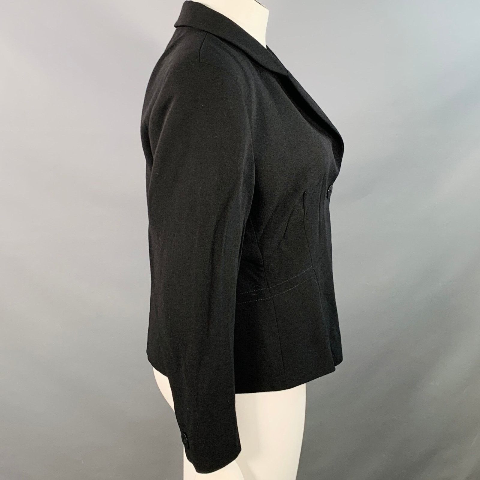 Giorgio Armani Size 14 Black Wool Single Breasted Jacket Blazer Size XL / US 12-14 / IT 48-50 - 3 Thumbnail