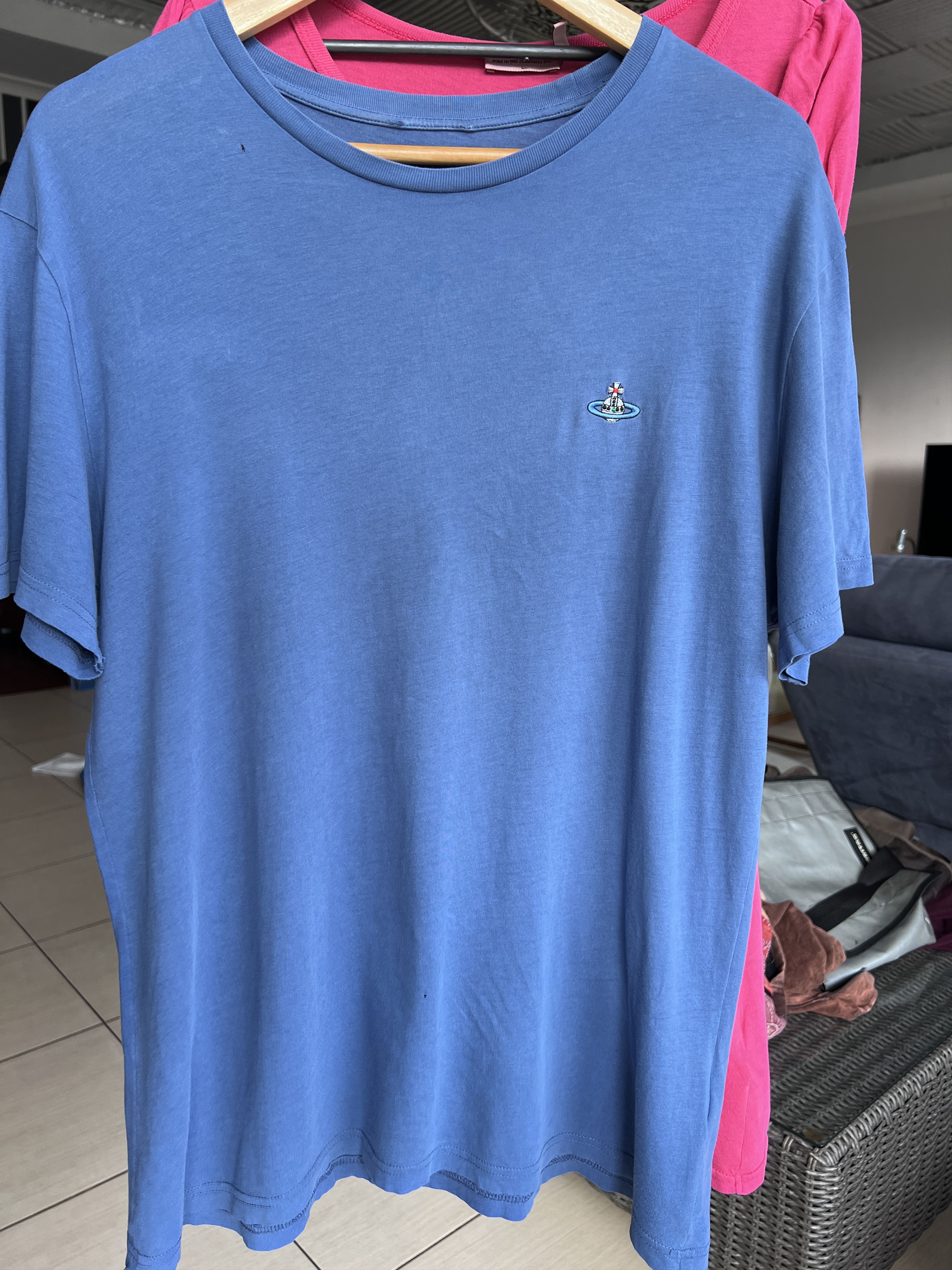 Vintage Vivienne Westwood Vintage Small Logo Blue Distressed Tee Size US XL / EU 56 / 4 - 21 Thumbnail