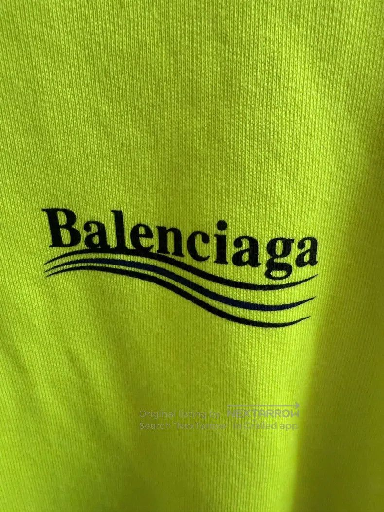 Balenciaga Balenciaga Coke Letter Logo Hooded Sweatshirt Fluorescent Size US XS / EU 42 / 0 - 9 Thumbnail