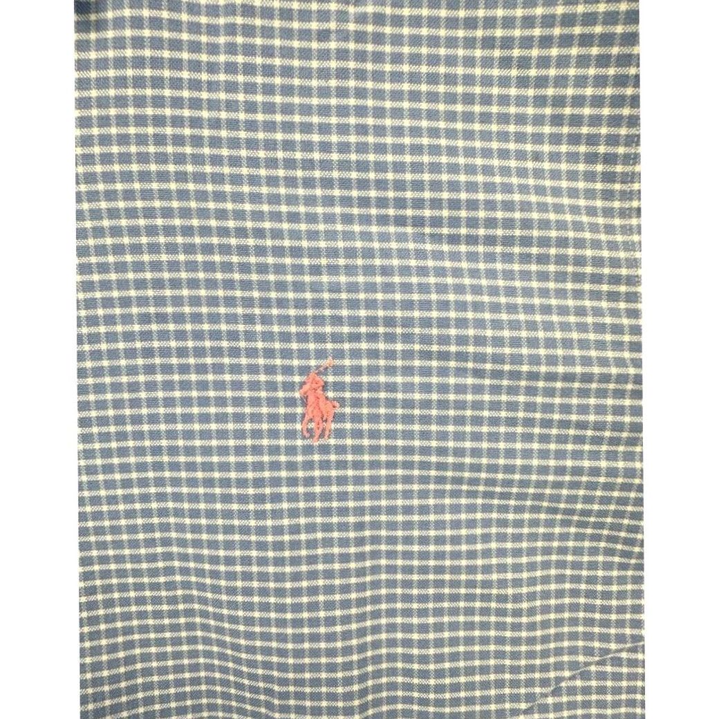 Ralph Lauren VINTAGE Ralph Lauren Shirt Mens Medium Blue Grid Check Pink Pony Classic Fit Button Down Size US M / EU 48-50 / 2 - 7 Thumbnail