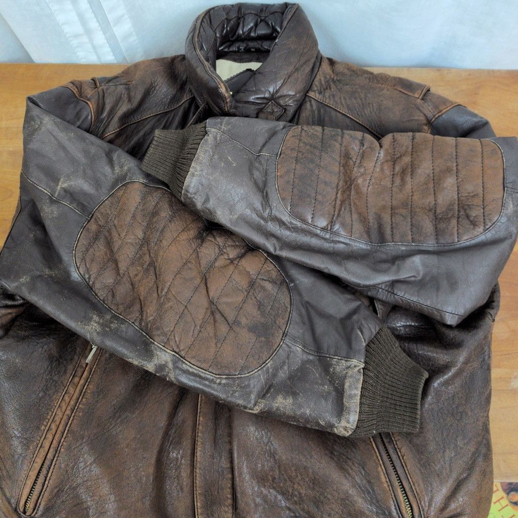 Vintage Vintage StratoJac Leather Bomber Style Jacket Size US L / EU 52-54 / 3 - 3 Thumbnail