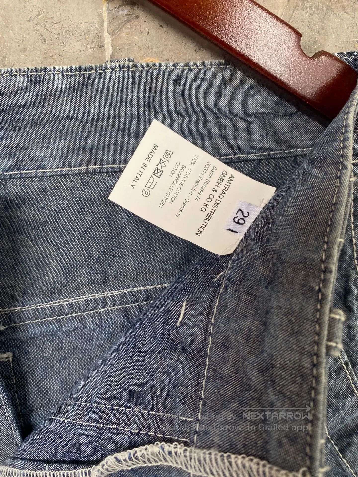 Tellason TELLASON Washed Blue Cotton Military Pants. Size US 29 - 3 Thumbnail