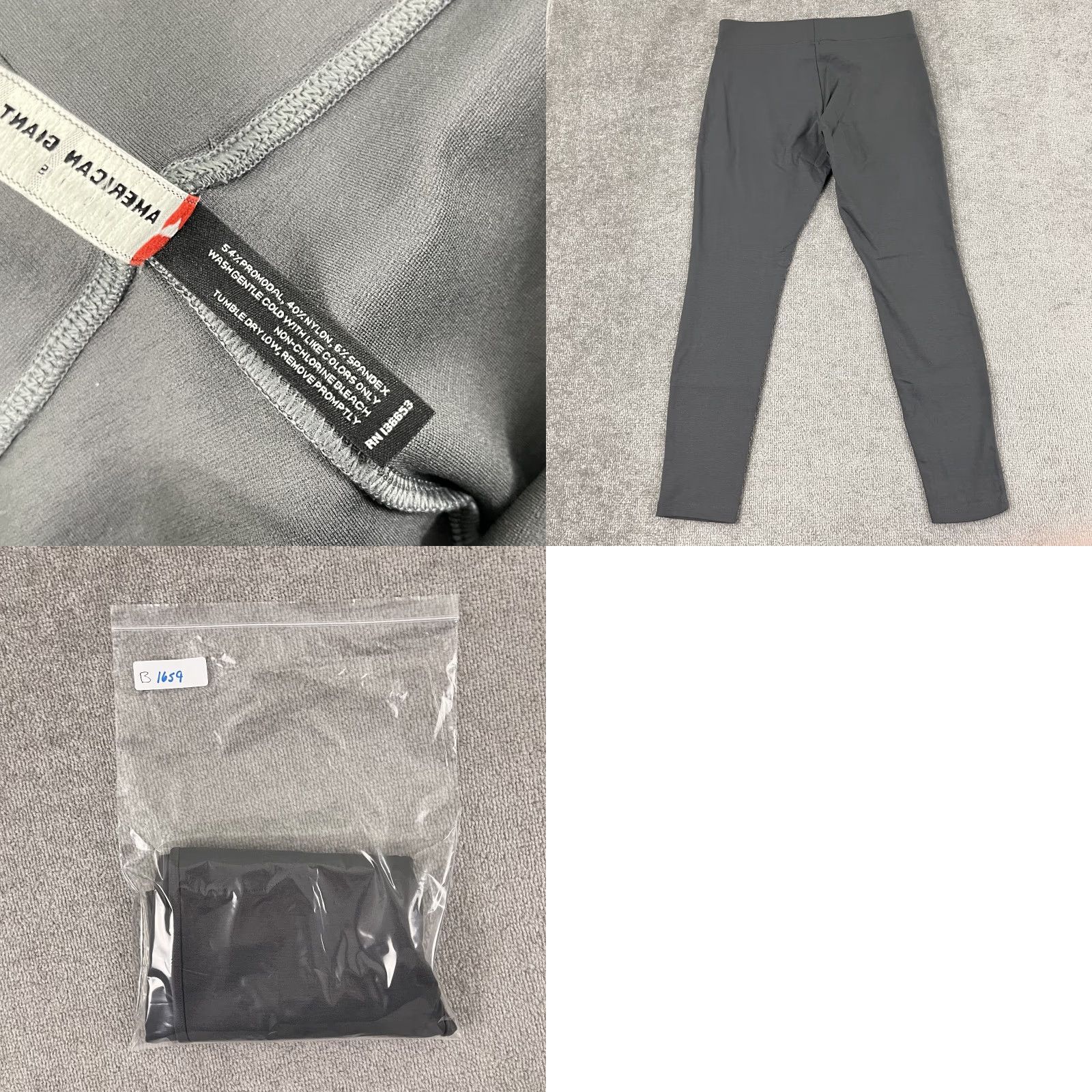 Vintage American Giant Leggings Womens Size 10 Gray Stretch Mid Rise Pull On Pant Casual Activewear Pants 30x27 Size 32" / US 10 / IT 46 - 8 Thumbnail