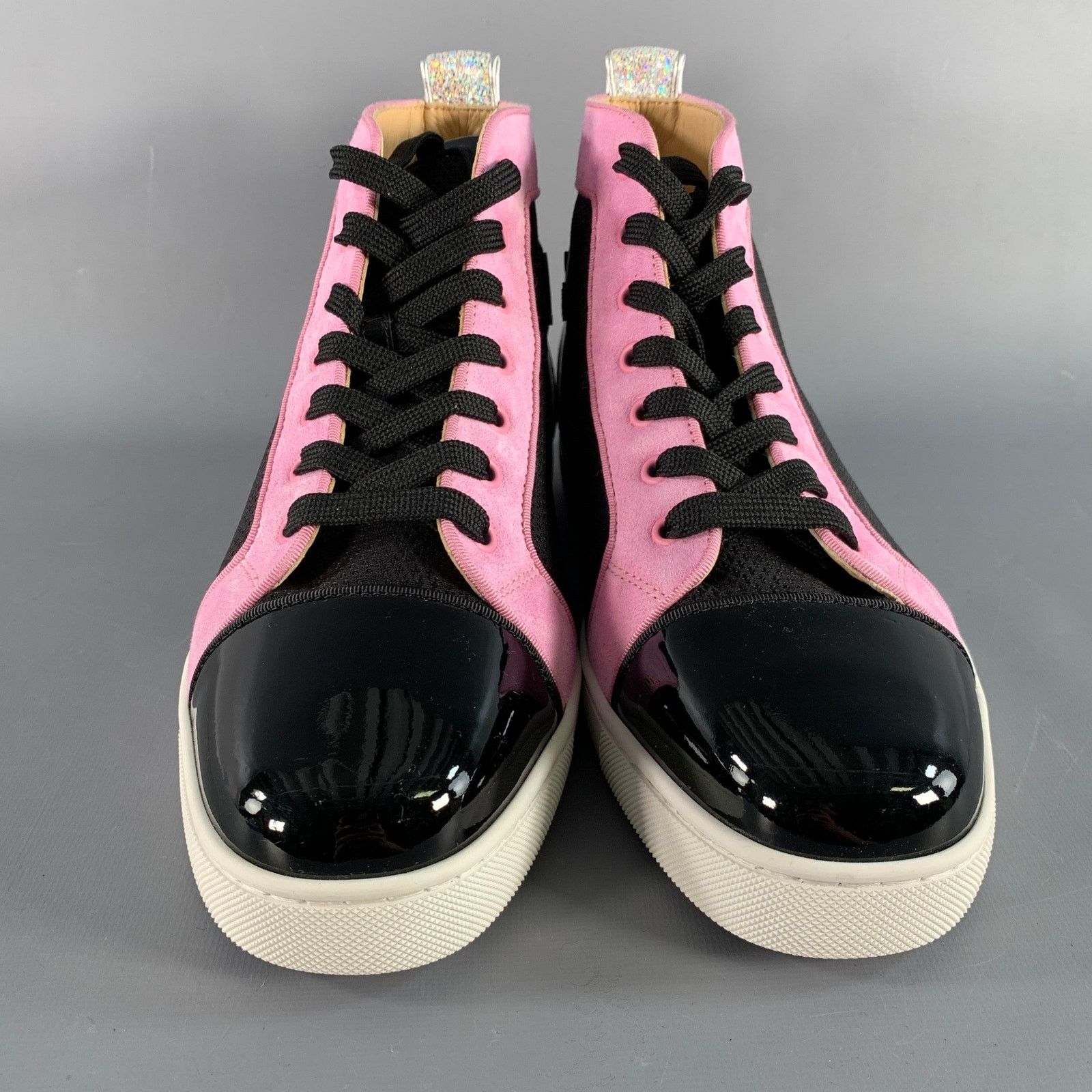 Christian Louboutin Size 9.5 Black Pink Mixed Materials Leather Sneakers Size US 9.5 / EU 42-43 - 4 Thumbnail