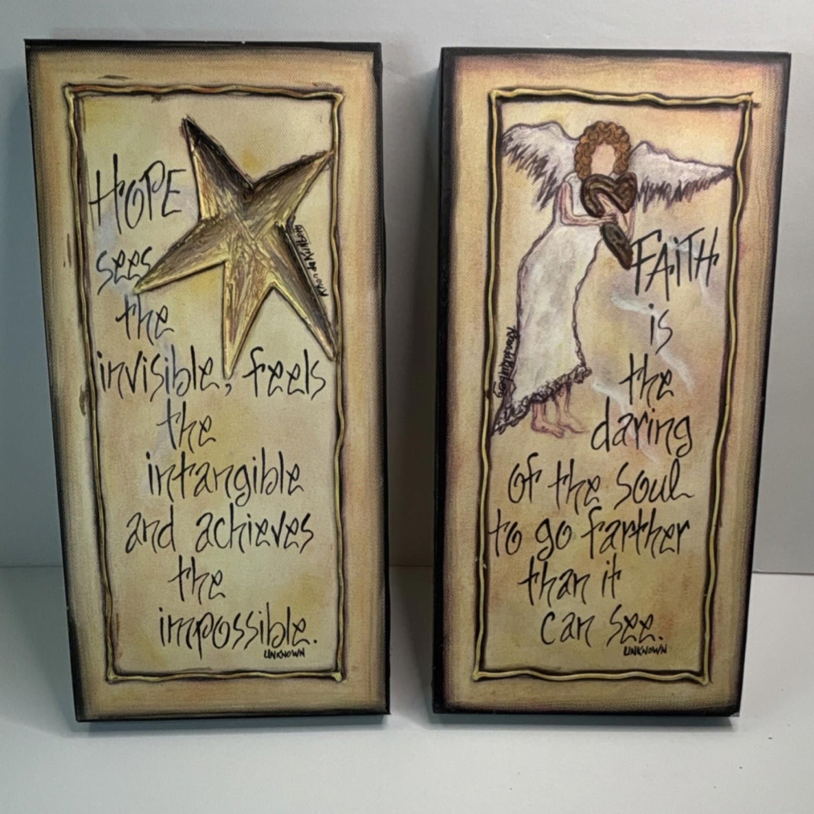 Other Inspirational Art Drawings Set of 2 - Hope Faith Angel Star Size ONE SIZE - 2 Thumbnail