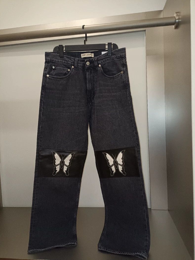 Our Legacy Our LegacyLeather butterfly jeans Size US 31 - 1 Thumbnail