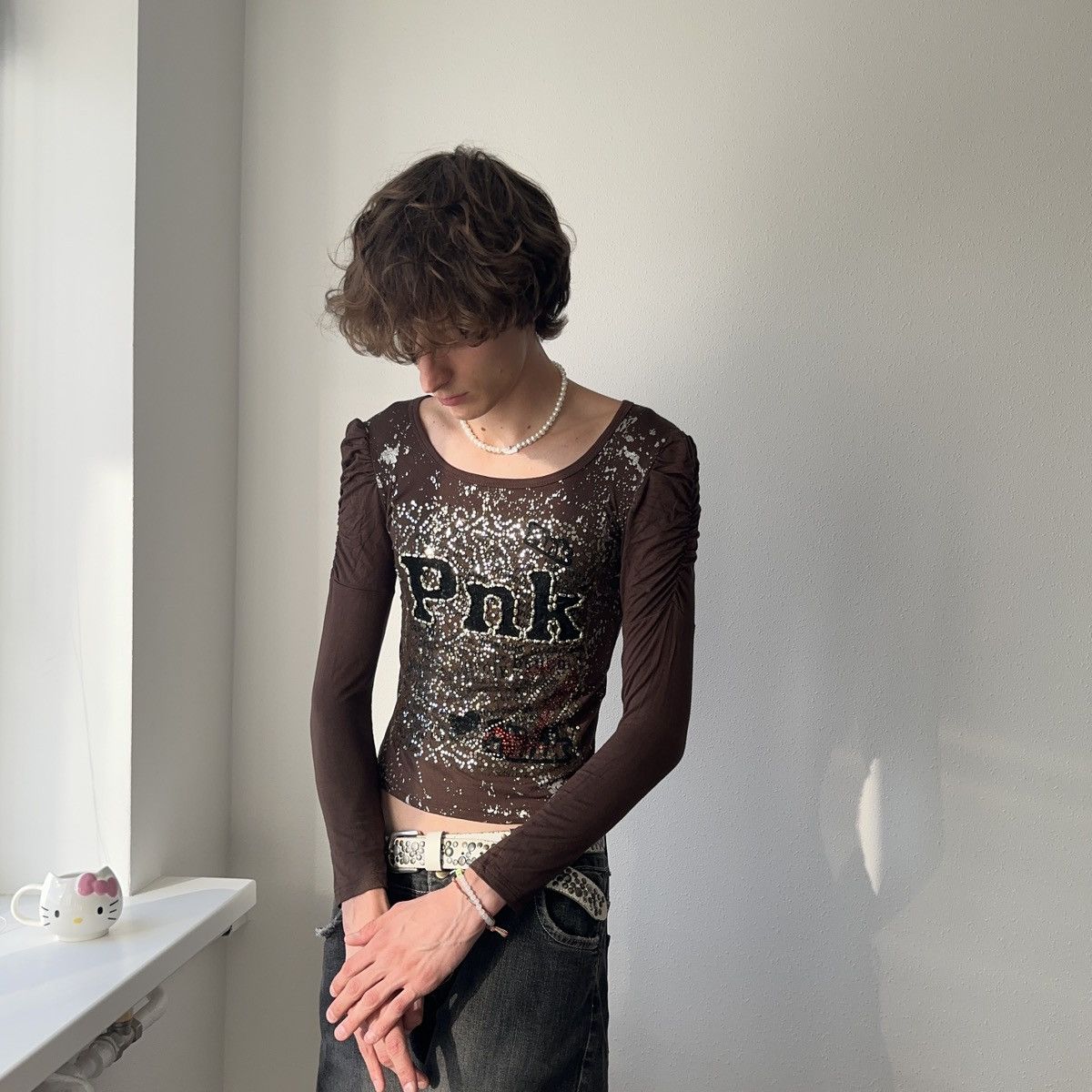 Hysteric Glamour × If Six Was Nine × Japanese Brand Y2K Punk Hysteric Glamour Style Rhinestones Long Sleeve Size M / US 6-8 / IT 42-44 - 5 Thumbnail
