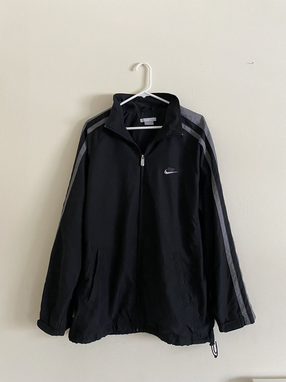 Vintage 00's Nike Zip Up Windbreaker Jacket Y2K Silver Tag