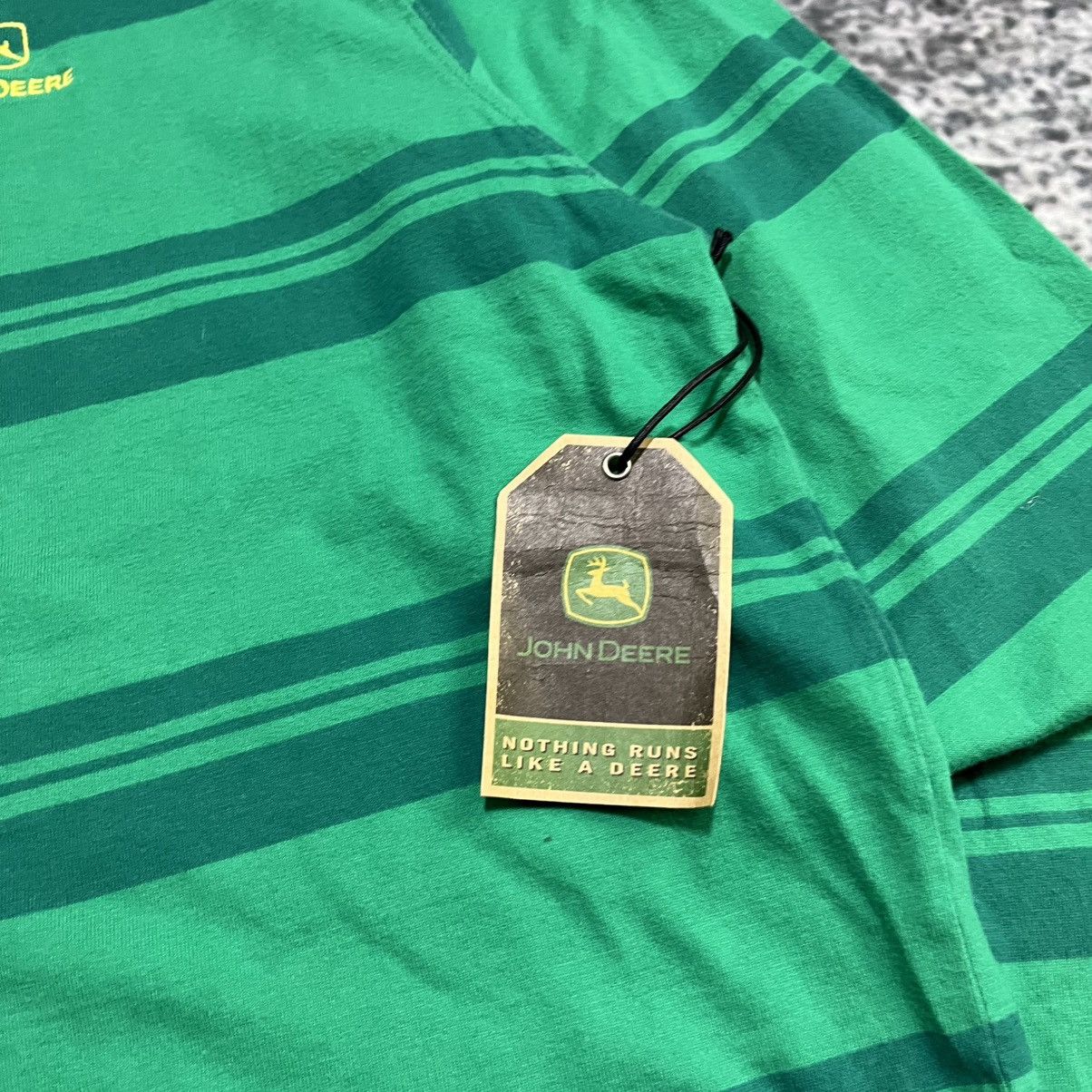 John Deere Vintage John Deere Green Striped Longsleeve Rugby Polo NEW Size US XL / EU 56 / 4 - 5 Thumbnail