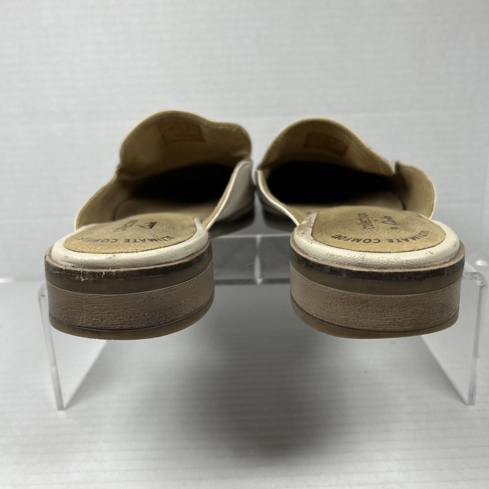 Clarks CLARKS COLLEC Comfort Cream Leather Slip-On Women Sz 7.5 Size US 9 / IT 39 - 4 Thumbnail