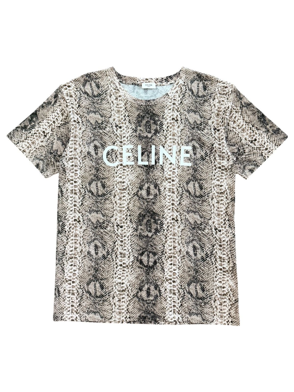Celine Celine Snakeskin Python Classic Logo Tee Size US S / EU 44-46 / 1 - 1 Thumbnail
