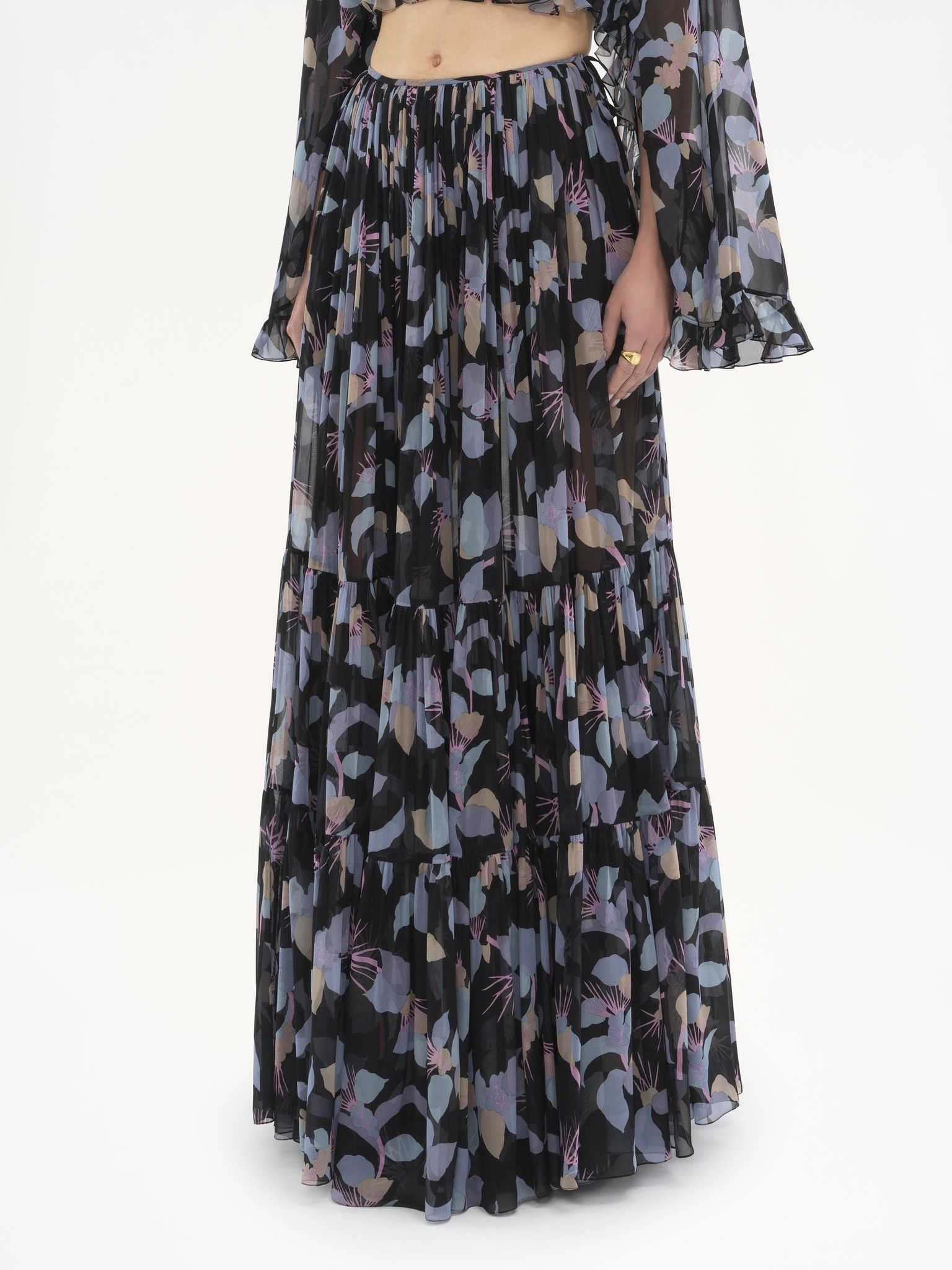Chloe o1loc1c11125 Silk Maxi Skirt in Multicolor Size 25" / US 0 / IT 36 - 3 Thumbnail