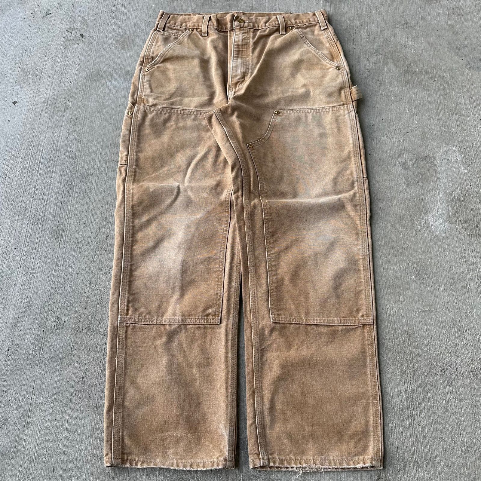 Pre-owned Carhartt X Vintage Y2k Carhartt Brown Double Knee Work Carpenter Pants