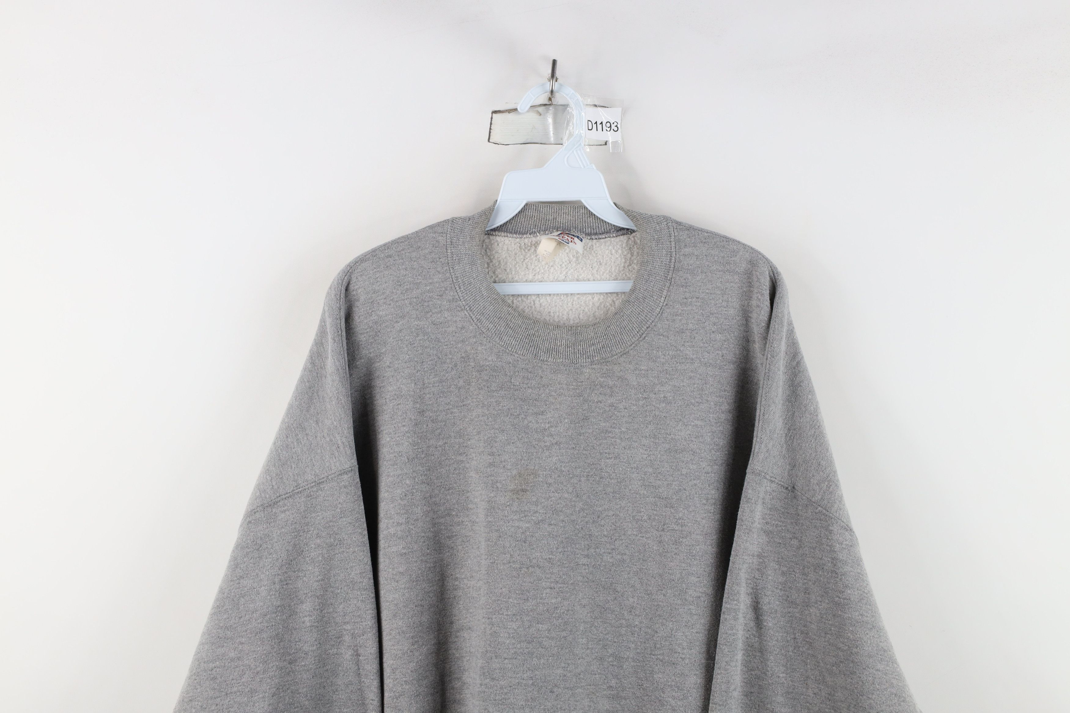 Vintage Vintage 90s Streetwear Blank Heavy Crewneck Sweatshirt Gray Size US XXL / EU 58 / 5 - 2 Thumbnail