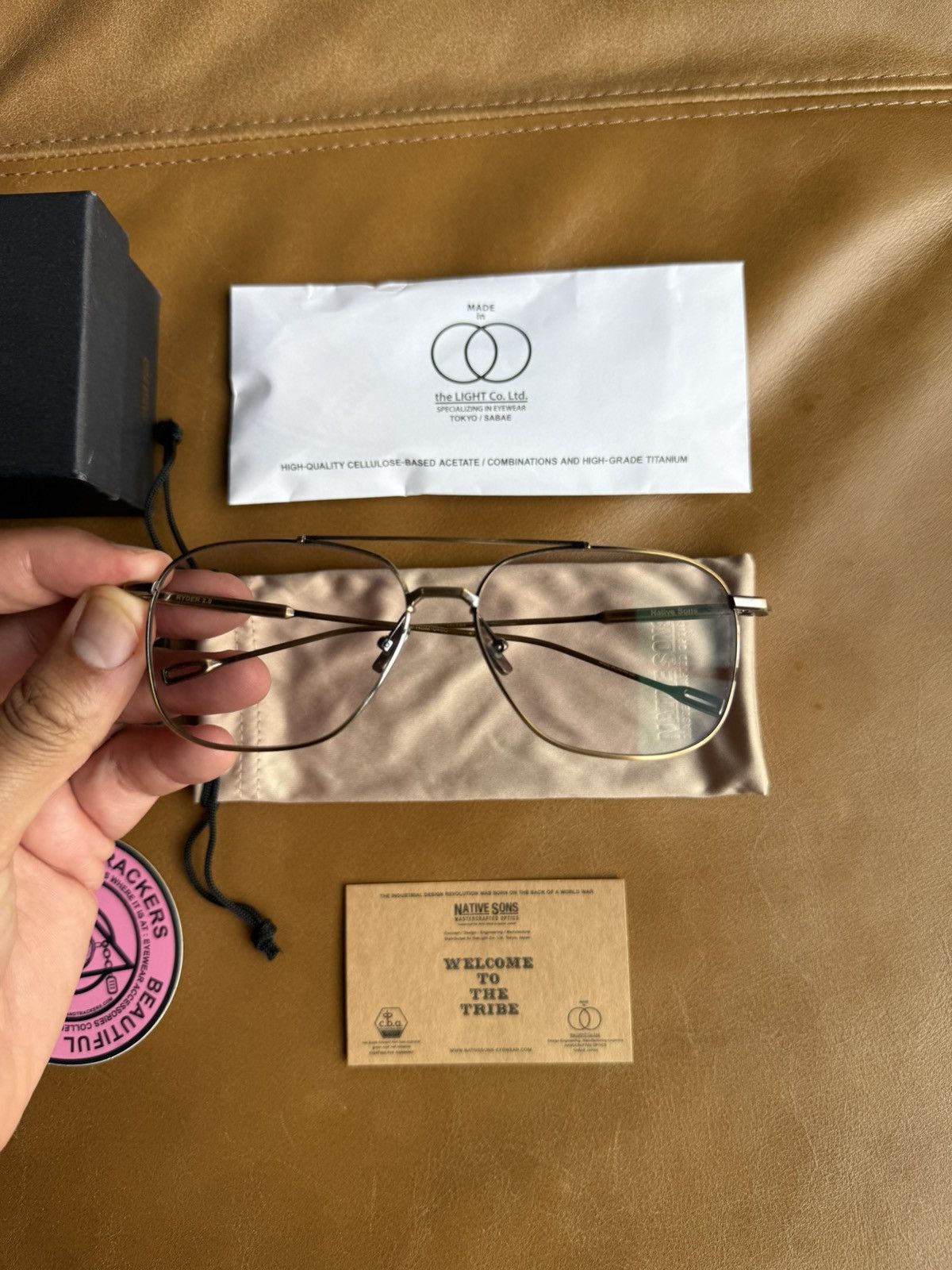 Native Sons Ryder Gold Sunglasses Titanium Custom