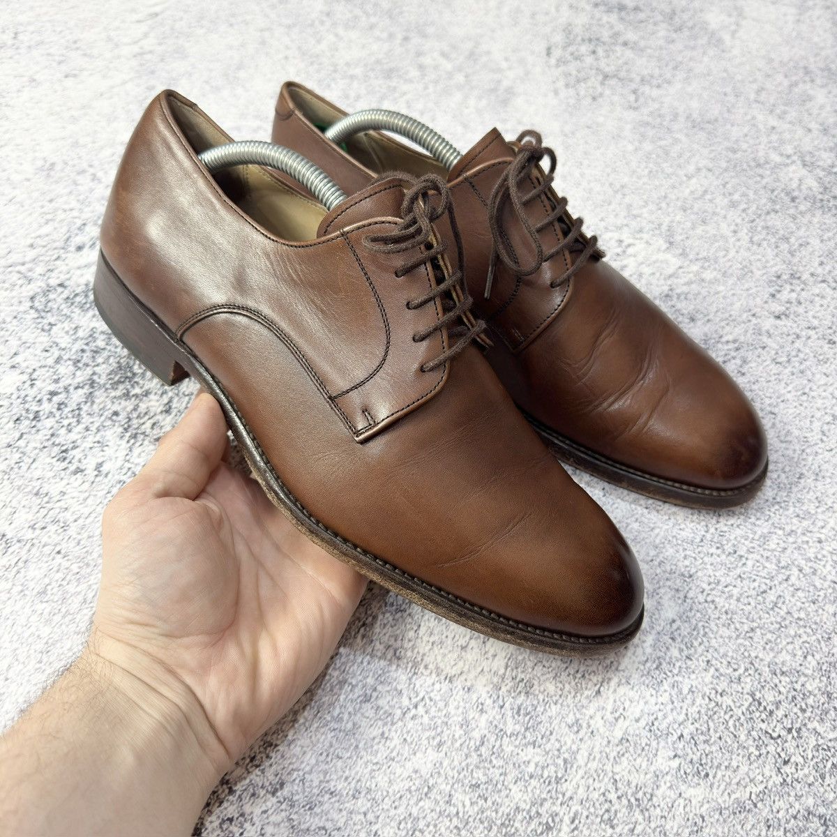 Designer Shoepassion Handmade Welted Brown Derbies US8.5 UK7.5 EU41 Size US 8.5 / EU 41-42 - 4 Thumbnail