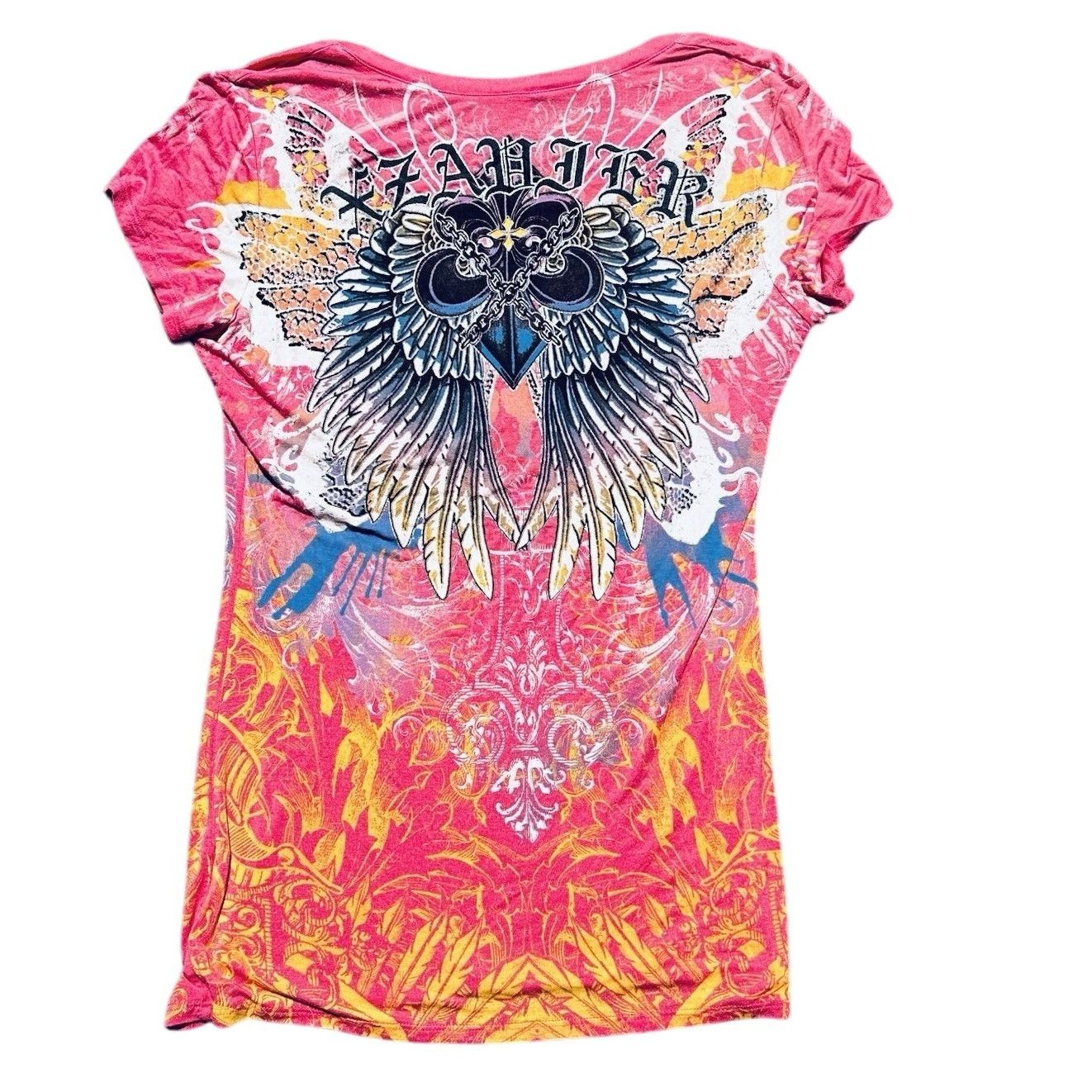 Other xzavier tshirt Wmn Junior Xl Pink Orange Wing Embellish USA Size XL / US 12-14 / IT 48-50 - 7 Thumbnail