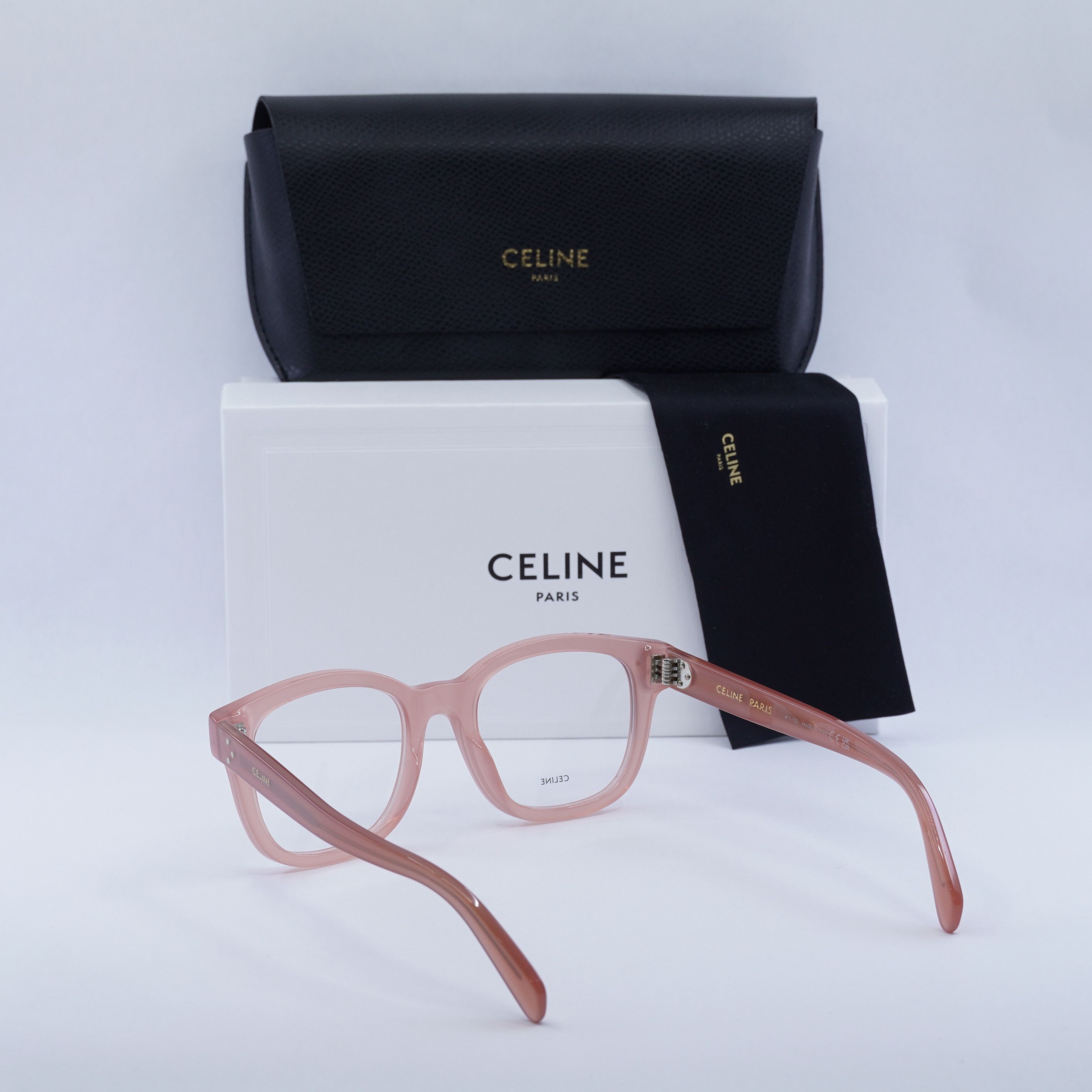 Celine Celine CL50098I 074 Eyeglasses Shiny Pink 50mm Square Frame Size ONE SIZE - 9 Thumbnail