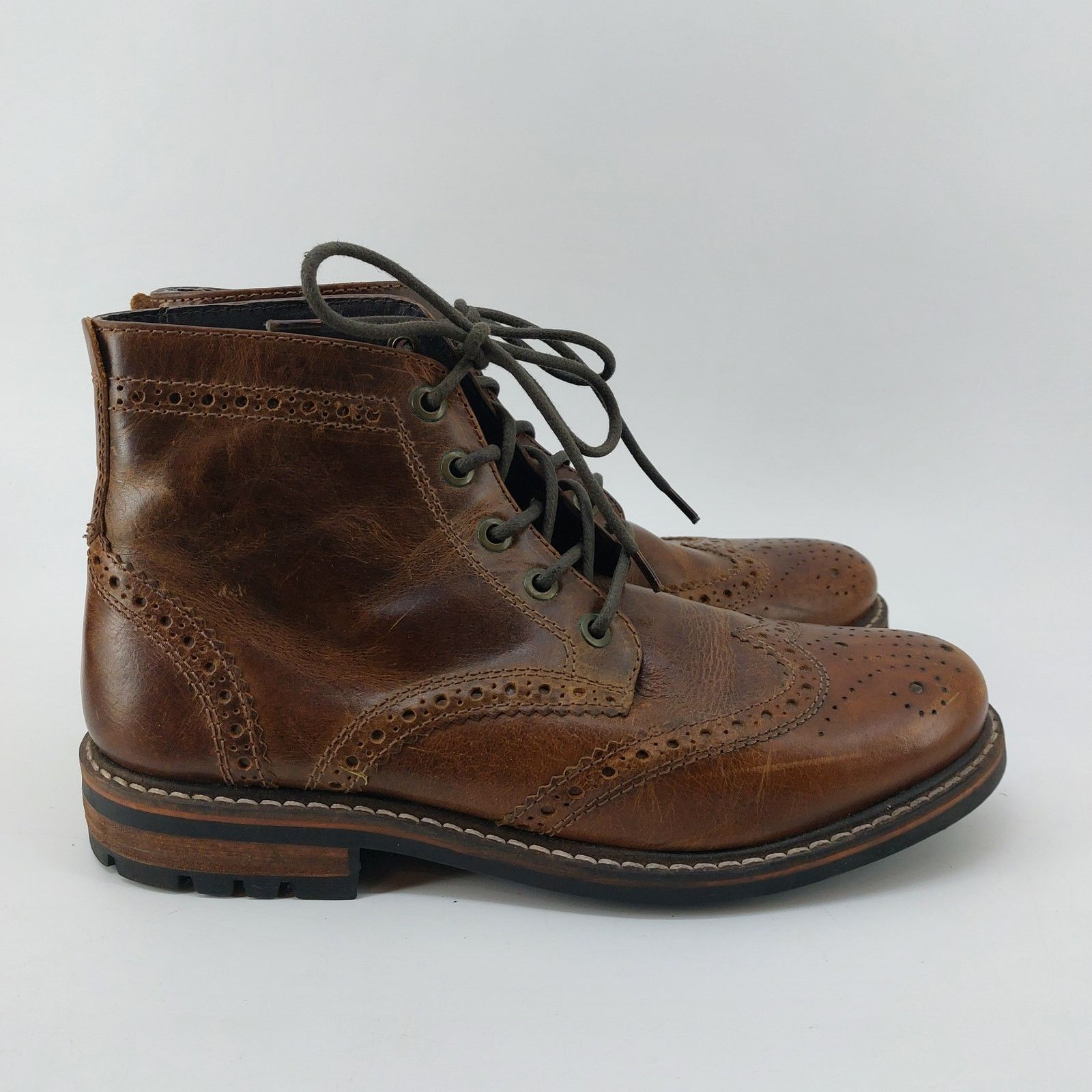 Crevo Crevo Speakeasy Memory Chestnut Lace Up Leather Boots Sz 11 Size US 11 / EU 44 - 2 Thumbnail