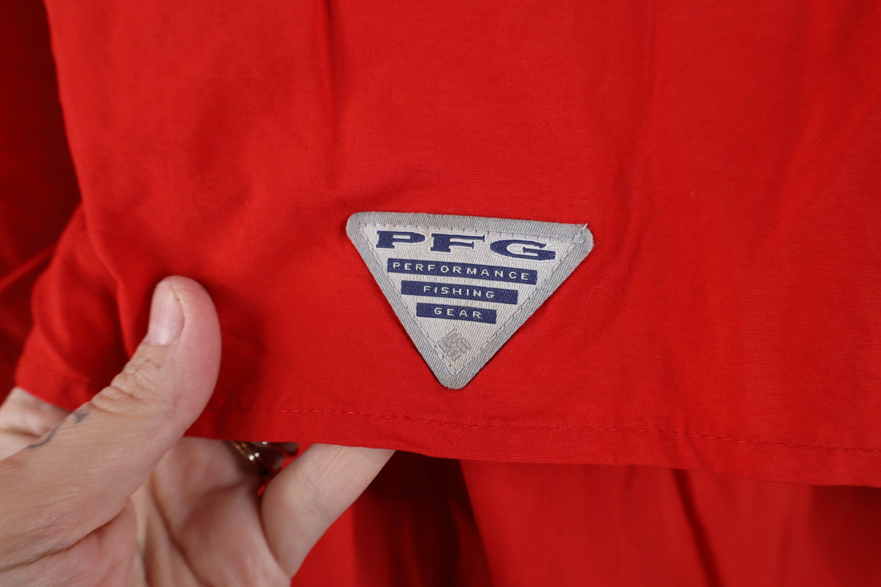 Columbia Columbia PFG Long Sleeve Collared Button Down Shirt Red Size US XXL / EU 58 / 5 - 12 Thumbnail