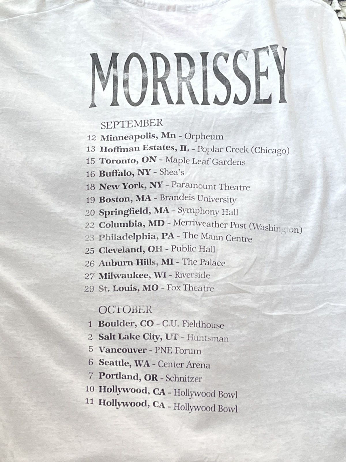 Band Tees Morrissey Your Arsenal Tour 1992 Size US XL / EU 56 / 4 - 5 Thumbnail