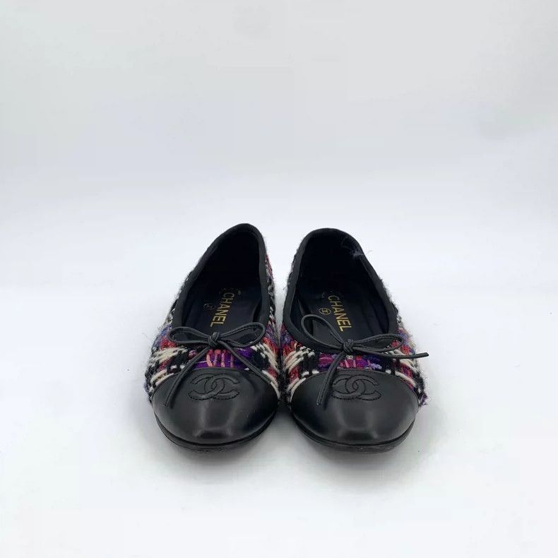Chanel Chanel Black Leather Bow Detail Flats -2505 Size US 6.5 / IT 36.5 - 3 Thumbnail